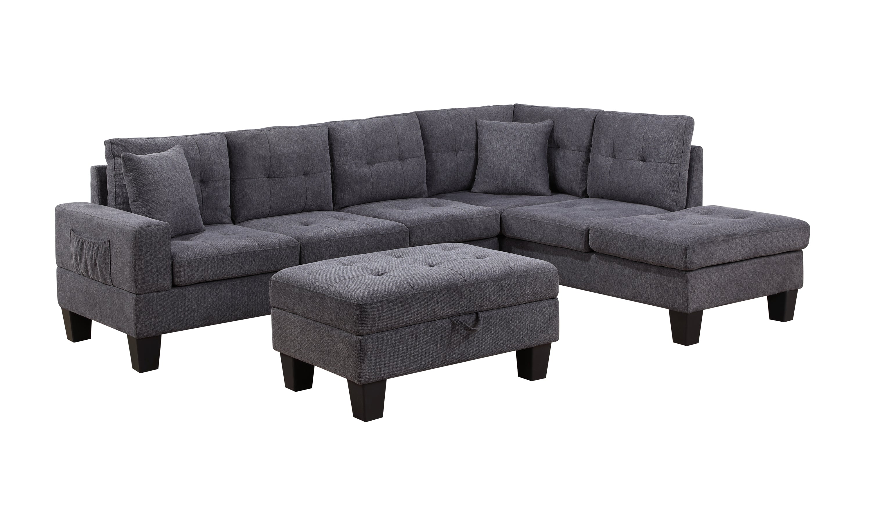 dark gray l shaped sectional