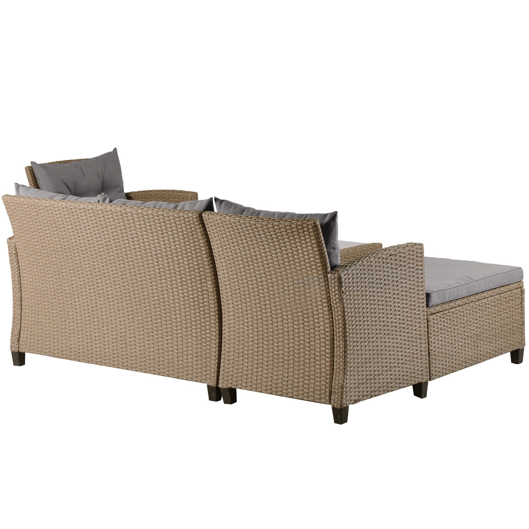 Brown 4-Piece Wicker Patio Sectional Set | Relax in Style-4 Piece Outdoor Sets-American Furniture Outlet