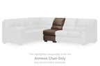 Whitlock armless chair component shown with umber brown cushion on modular sectional