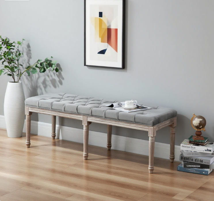 Modern Bedroom End of Bed Bench, Upholstered Entryway Bench