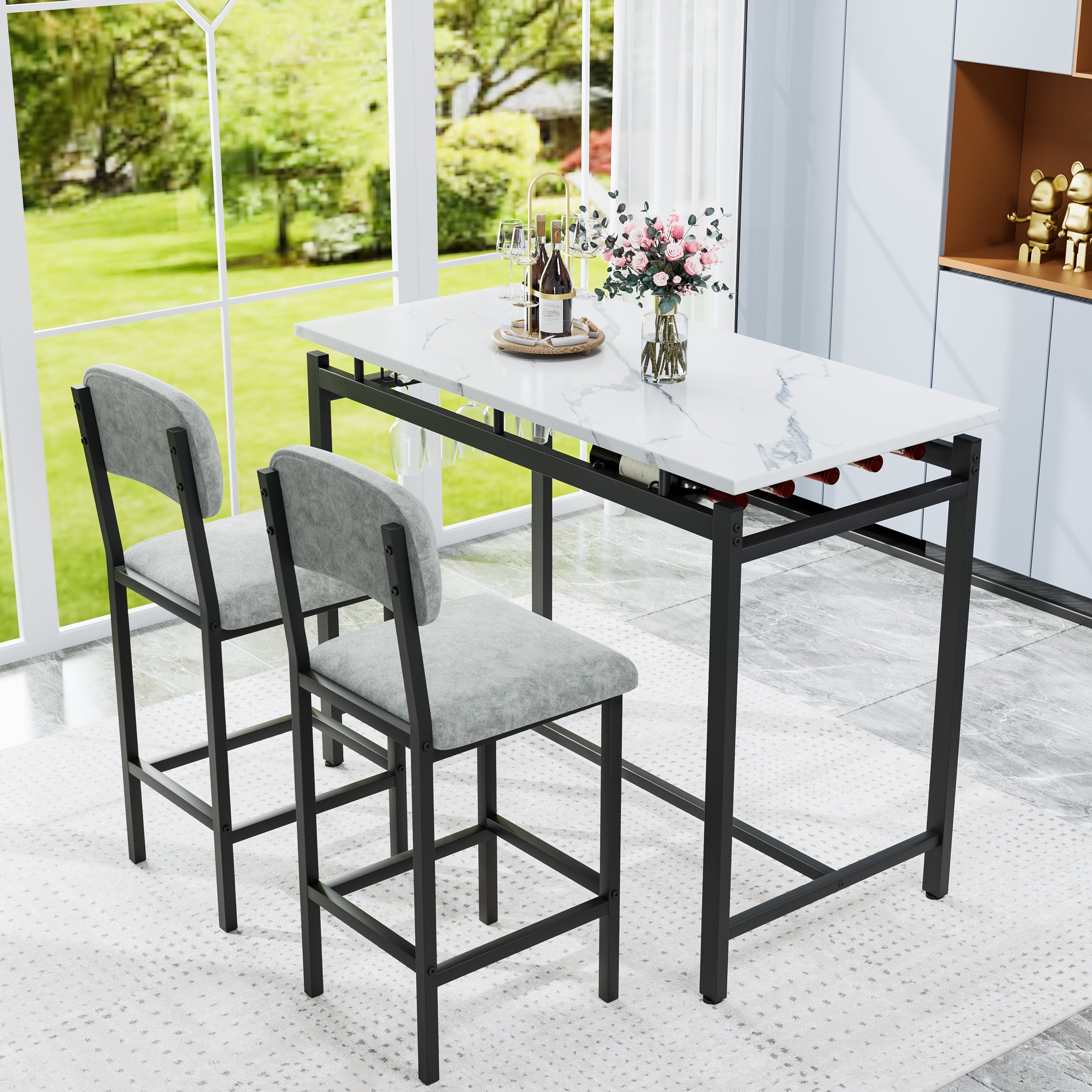 3 Piece Dining Table Set for Small Spaces