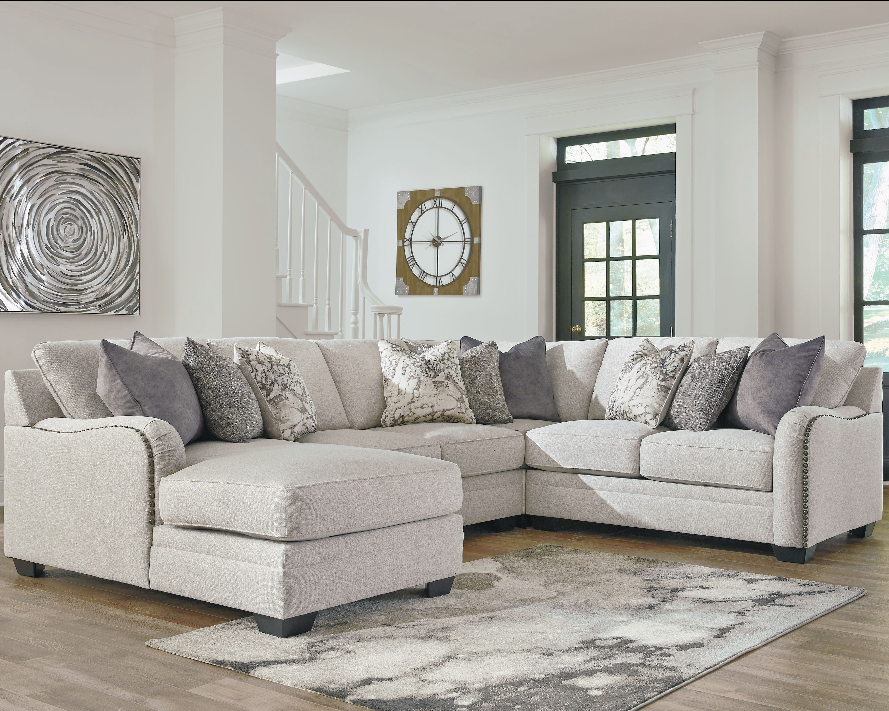 Signature Design by Ashley Dellara Gray Sectional - Transitional, Chic, Comfy