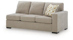Bridgepoint RAF sofa, stone-beige fabric, three seat cushions and two armrests