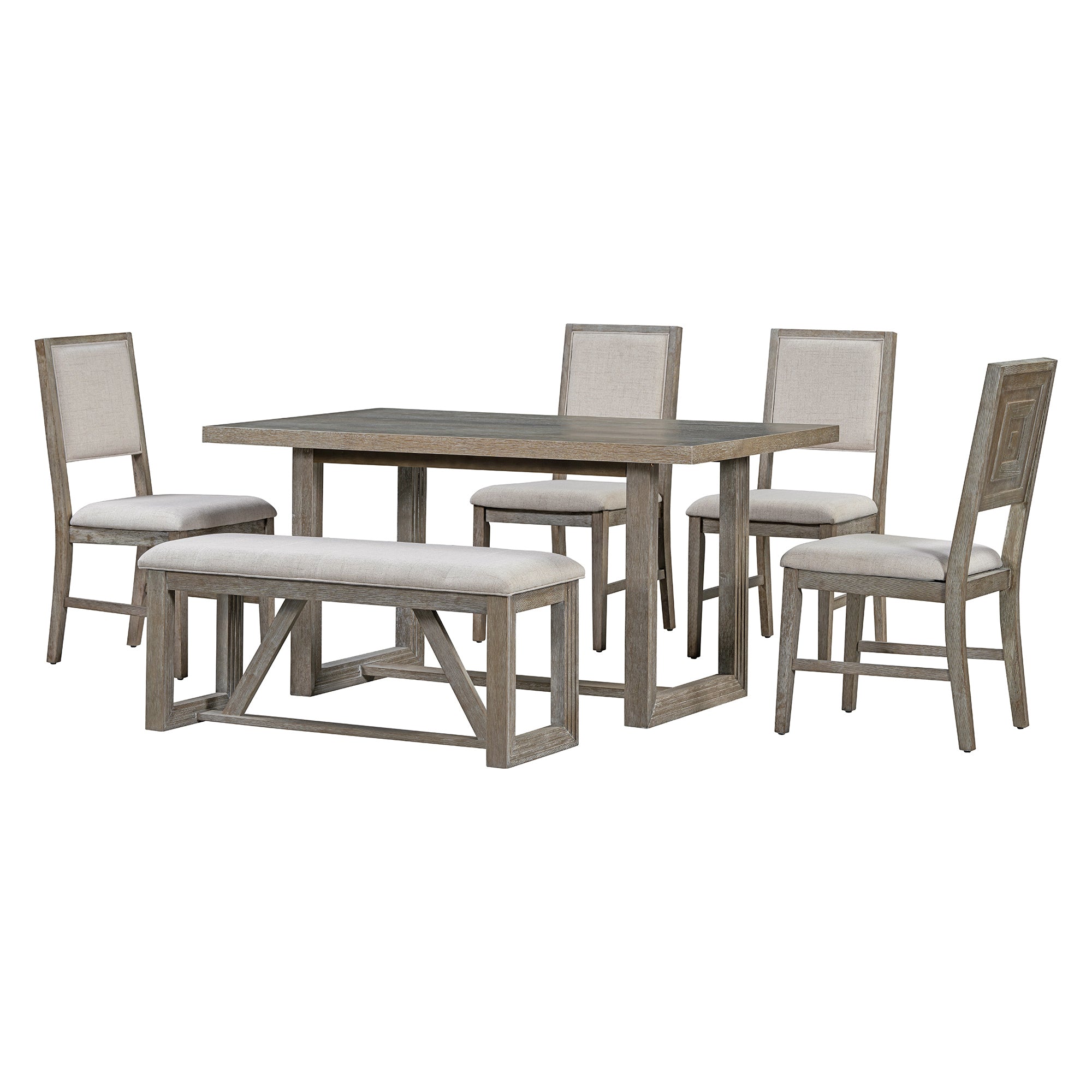 6-Pc Retro Dining Set Gray