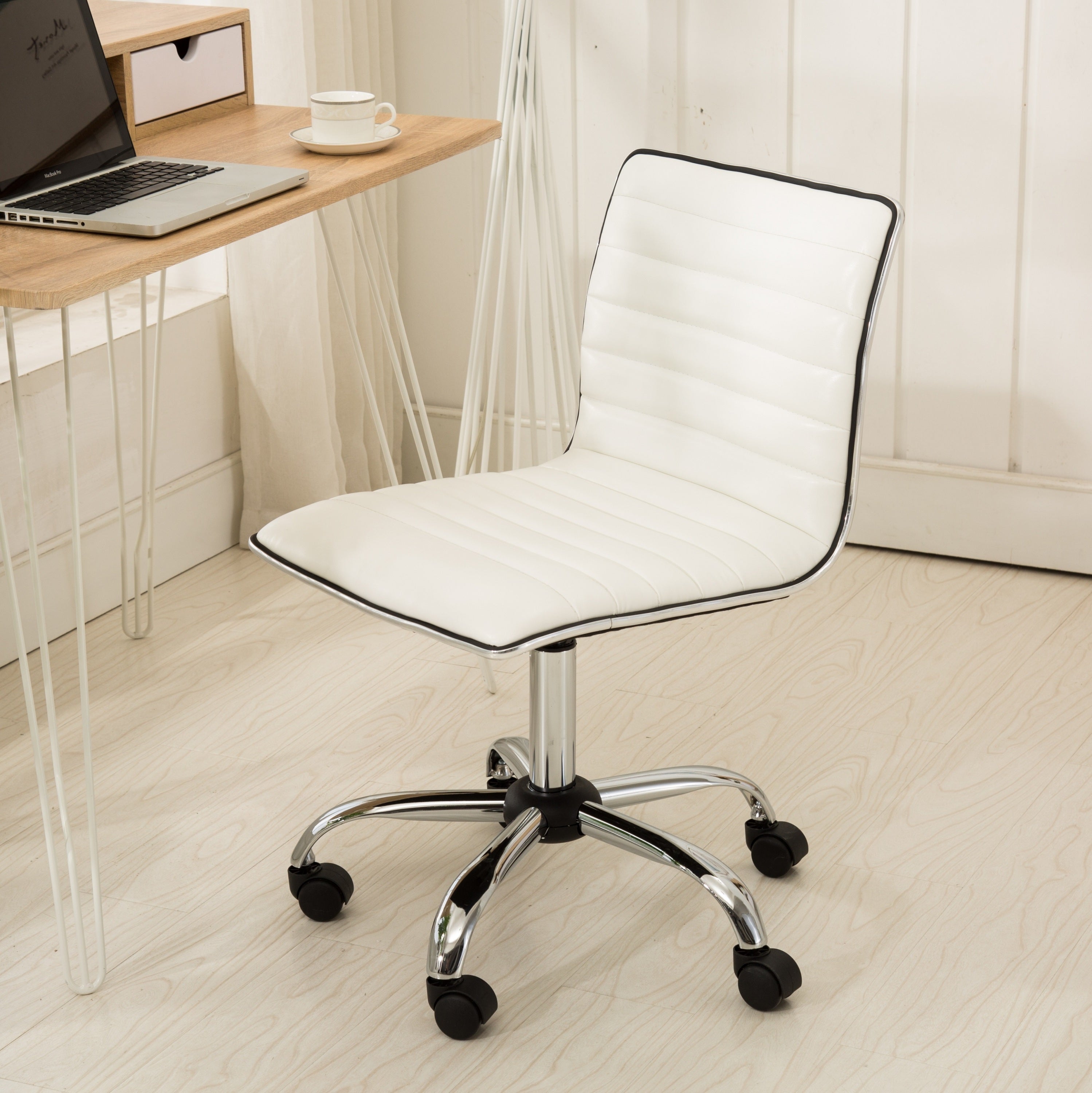 Fremo Chromel Adjustable Air Lift Office Chair- White