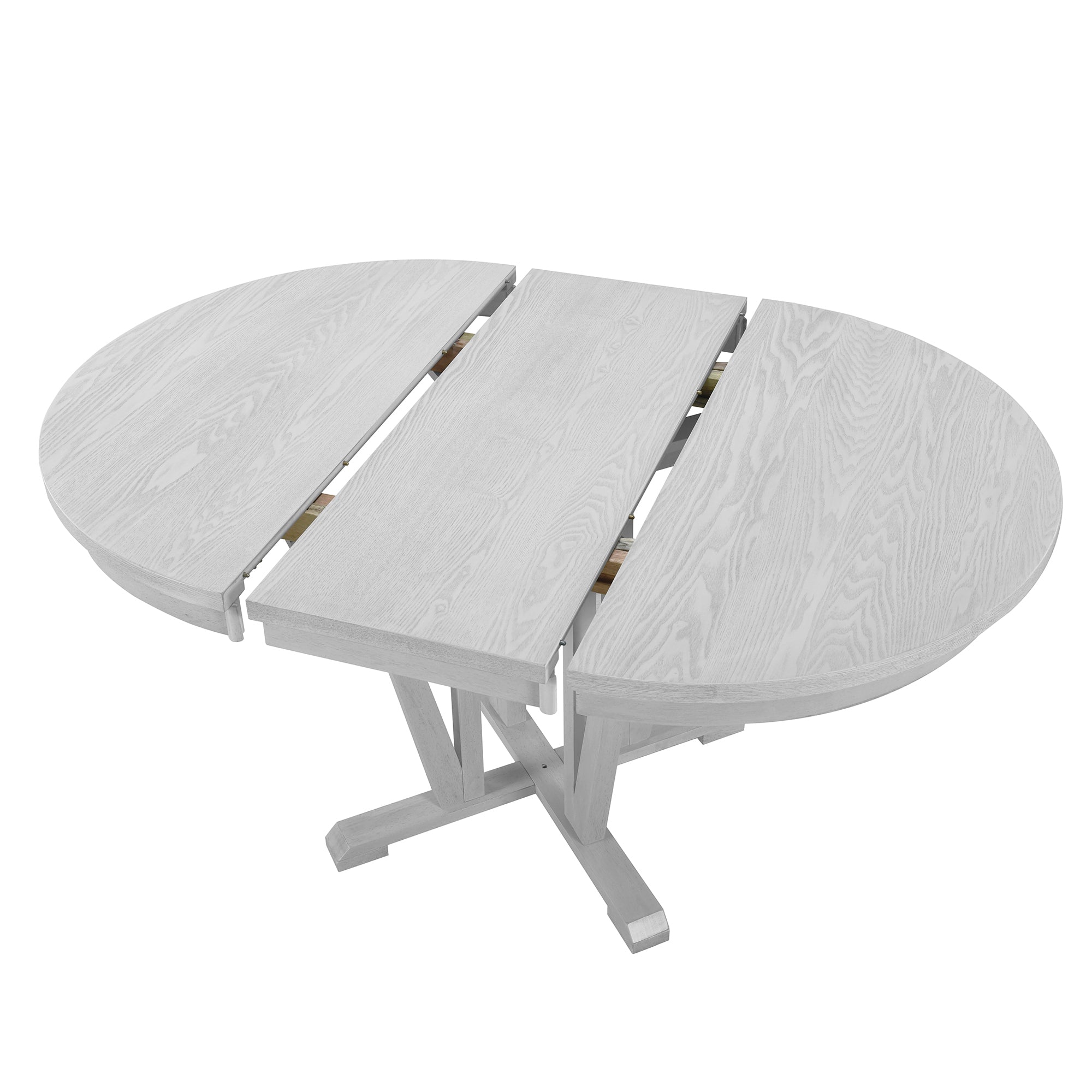 Rustic Round Dining Table Set - 5 Piece Gray