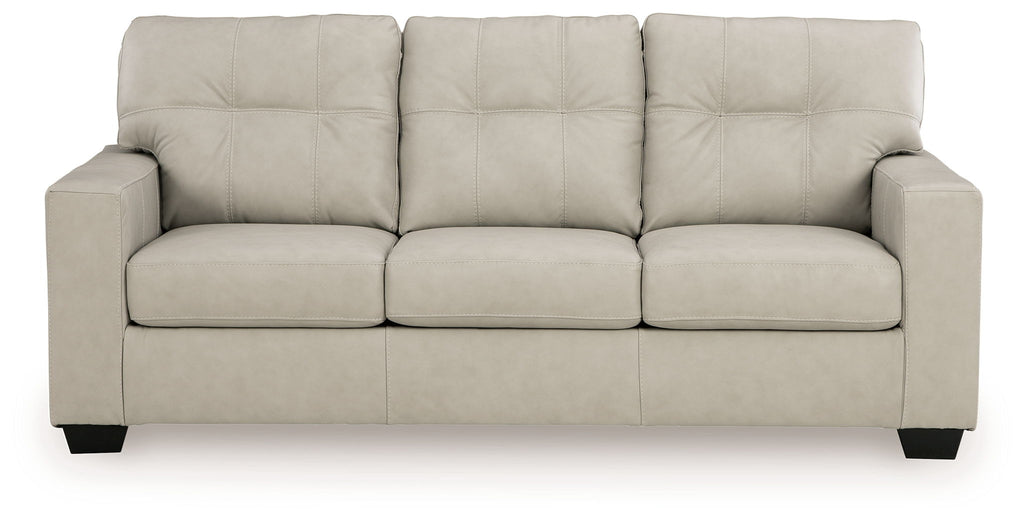 Santorine beige sofa sleeper with tufted back cushions and three seat sections