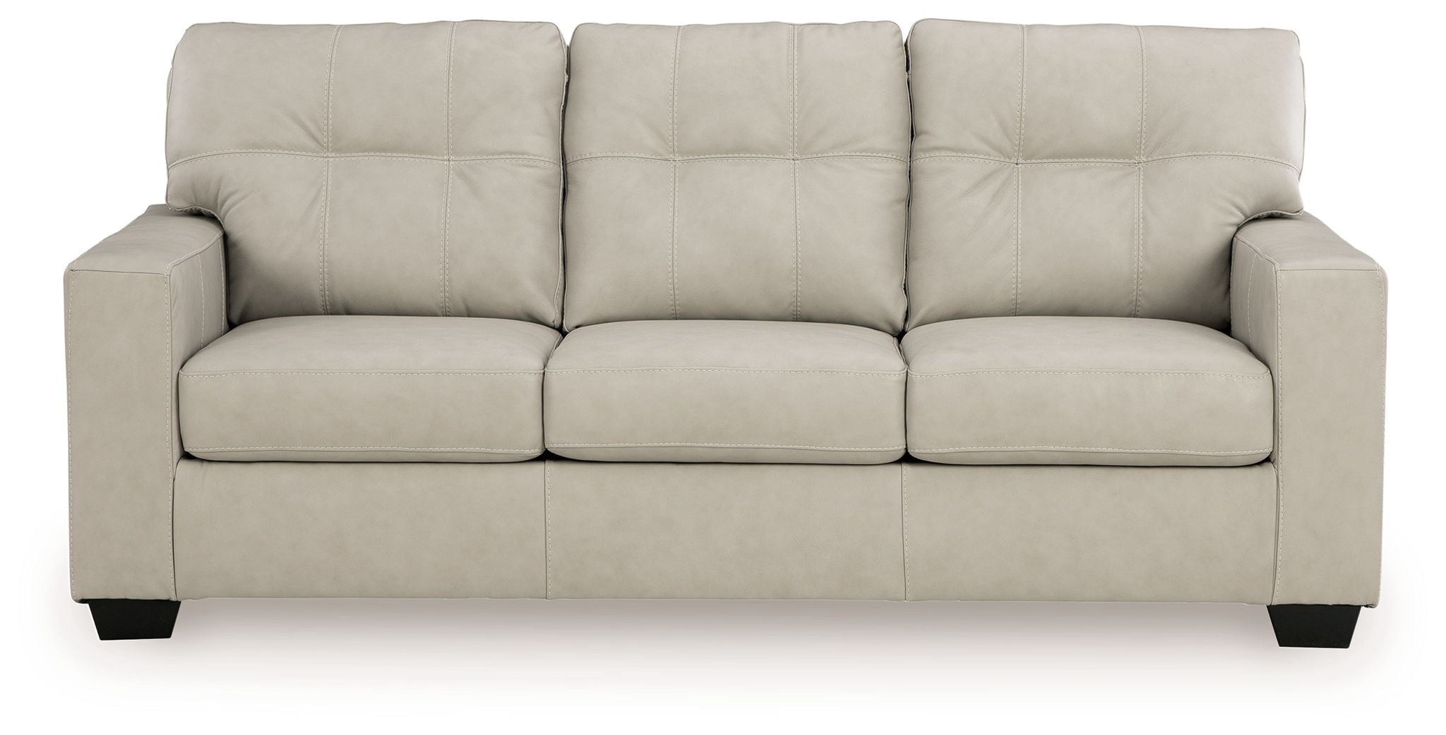 Santorine beige sofa sleeper with tufted back cushions and three seat sections