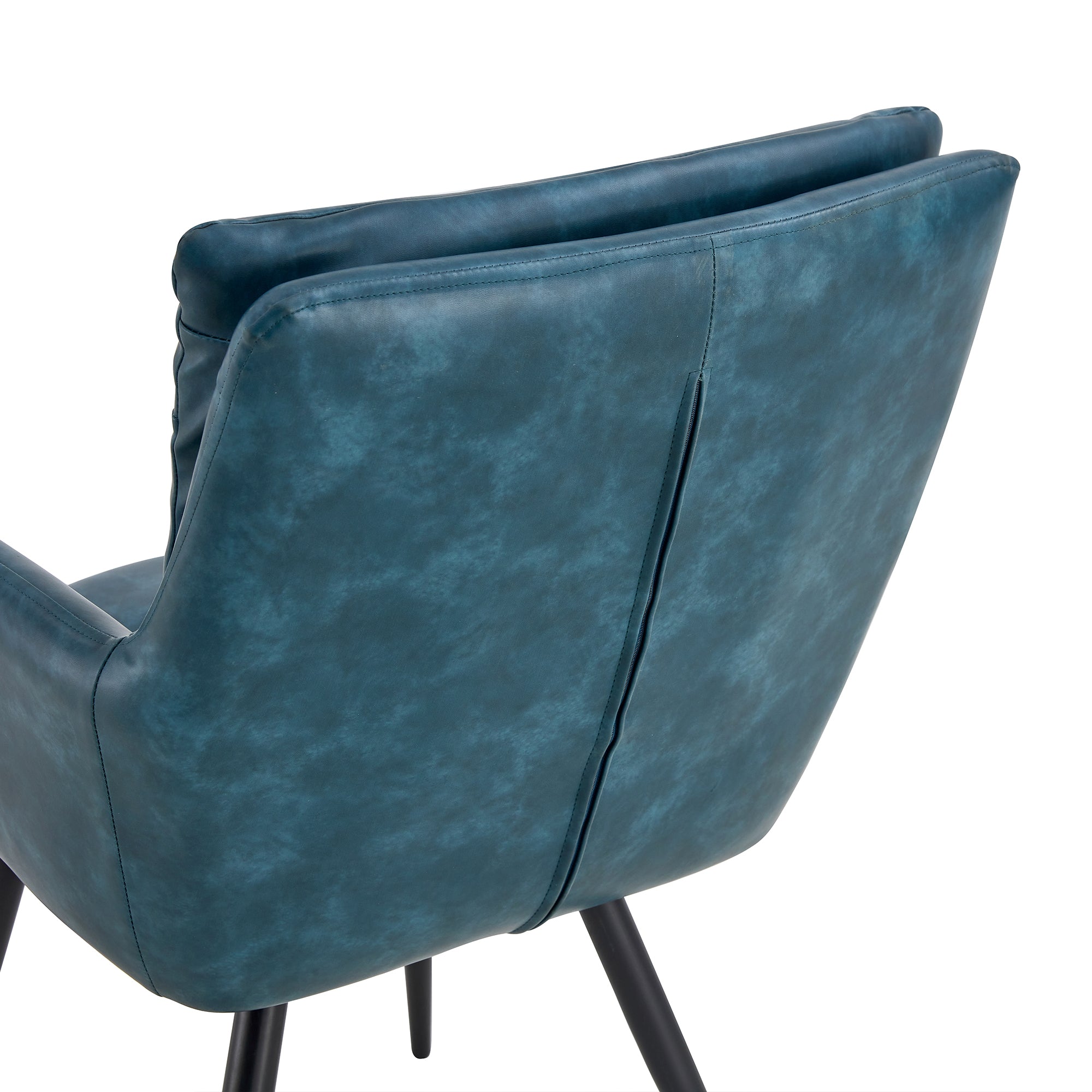 Modern Blue PU Leather Office Chairs, Set of 2