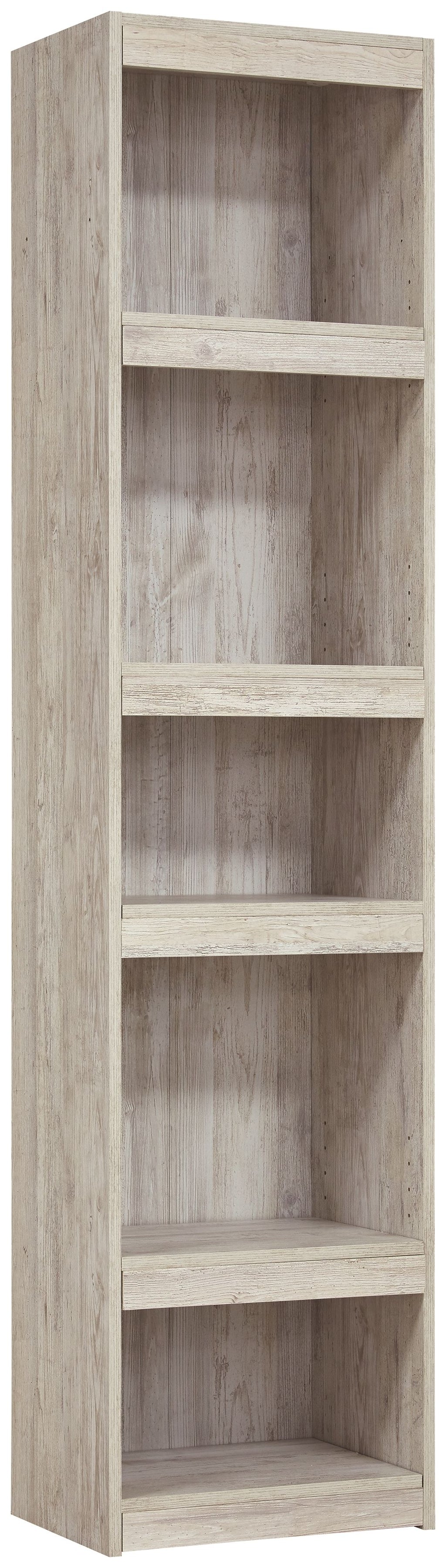 Whitewash wood bookcase with four open shelves