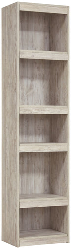 Whitewash wood bookcase with four open shelves