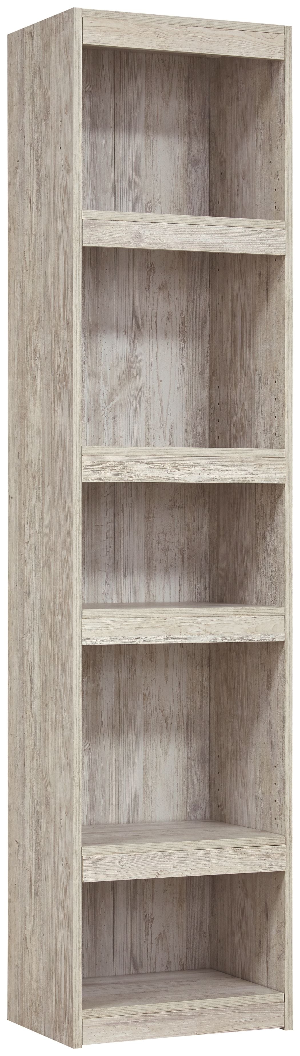 Whitewash wood bookcase with four open shelves