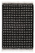 Minston - 5' x 7' Rug - Black / White