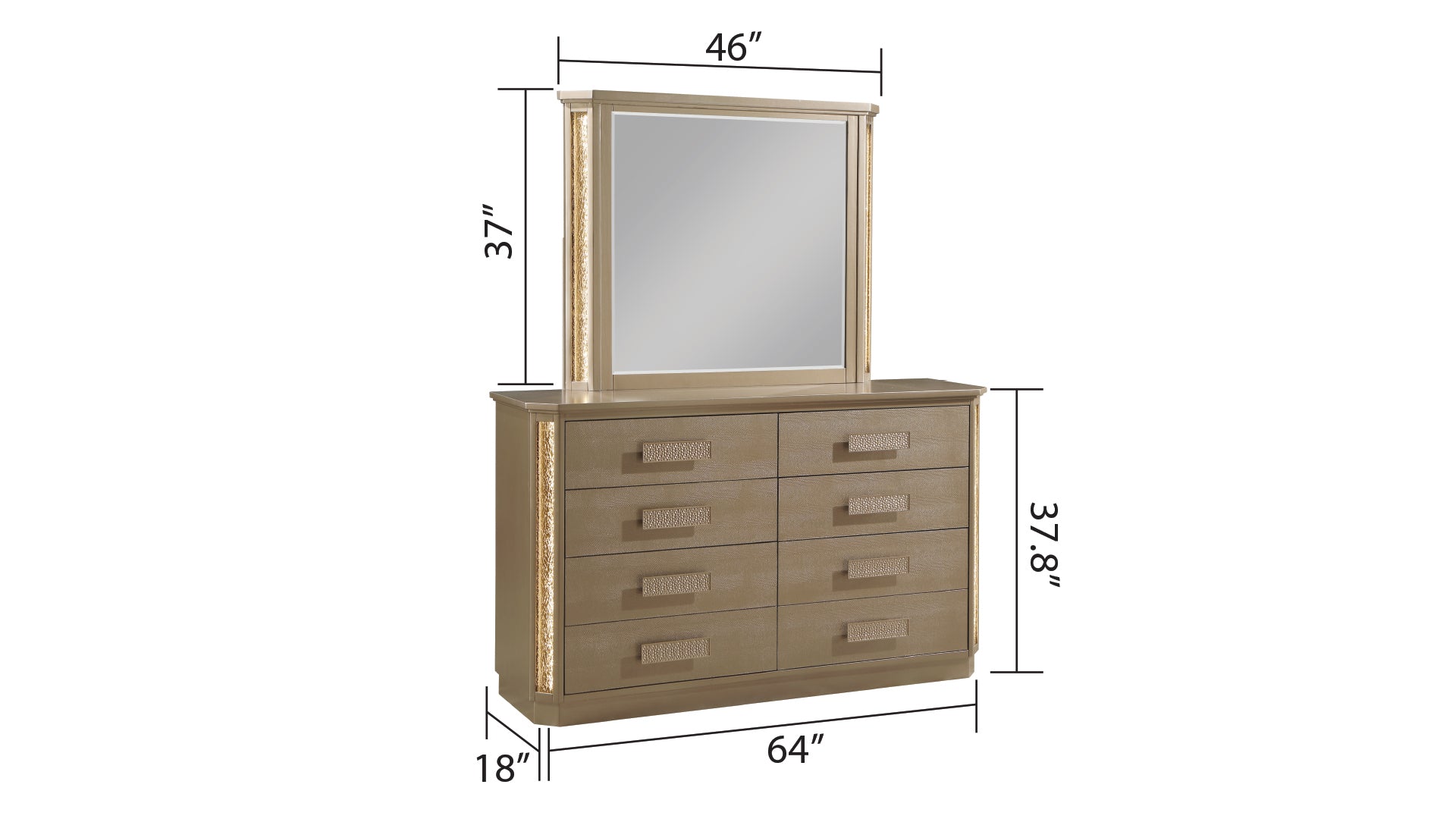 Gold Wood Dresser