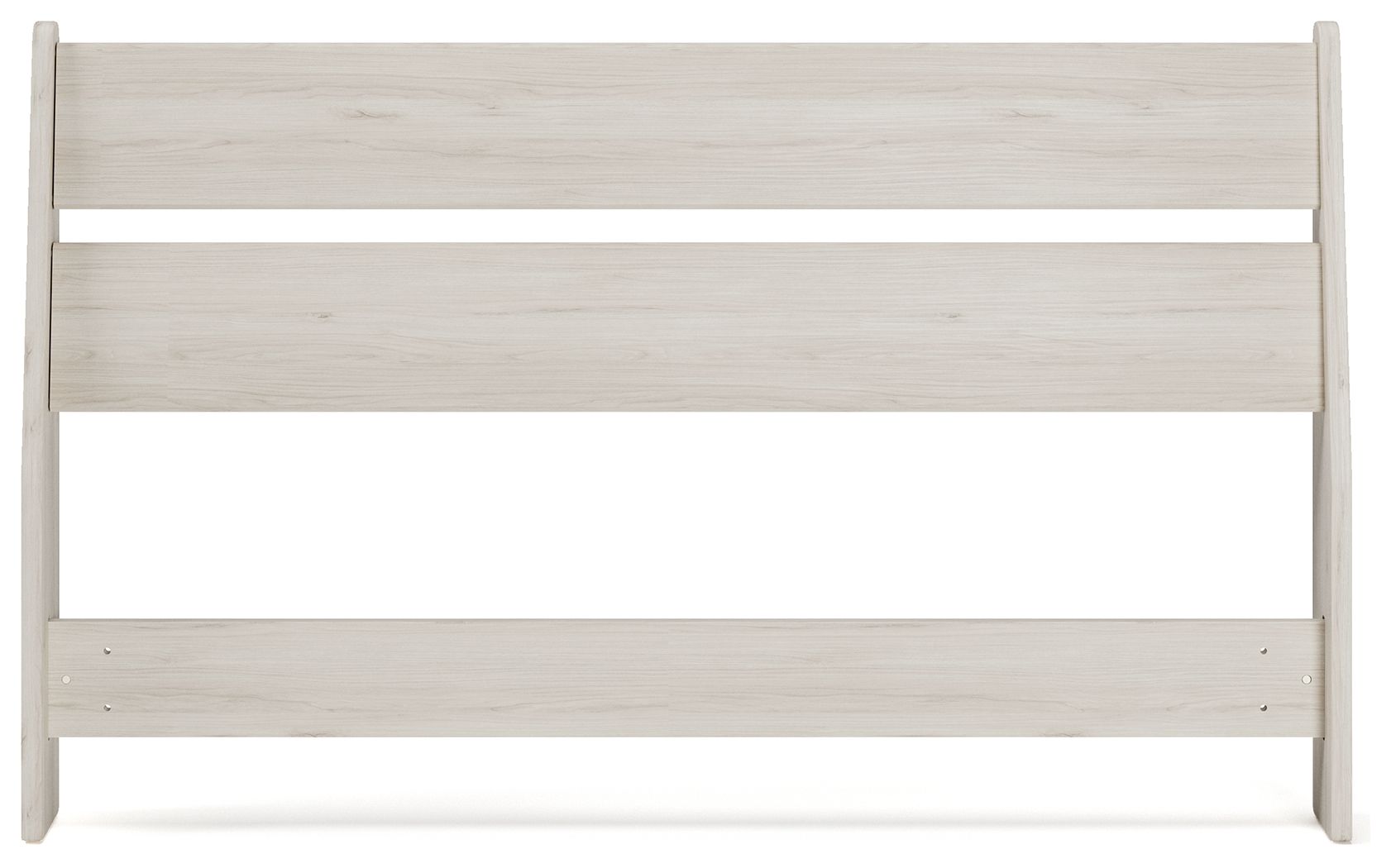 Socalle panel headboard, pale light wood with three slats and vertical side frames.