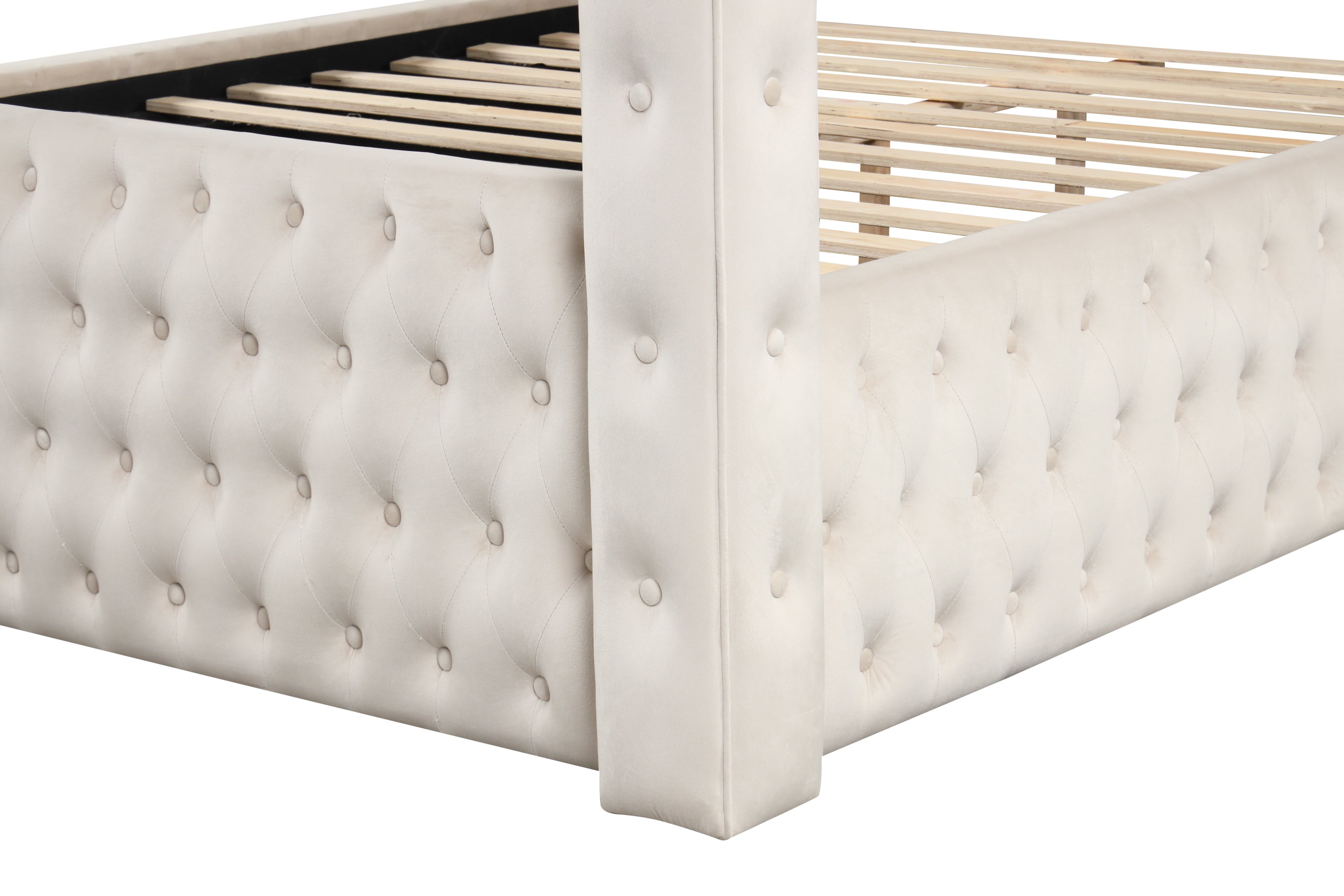 Luxury 4-Poster King Bedroom Set - Cream