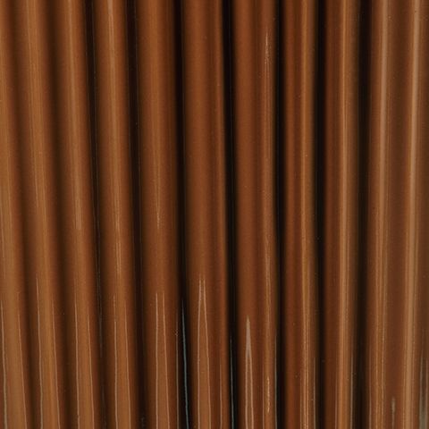 Dark brown glazed ceramic vase with vertical ribbed flutes
