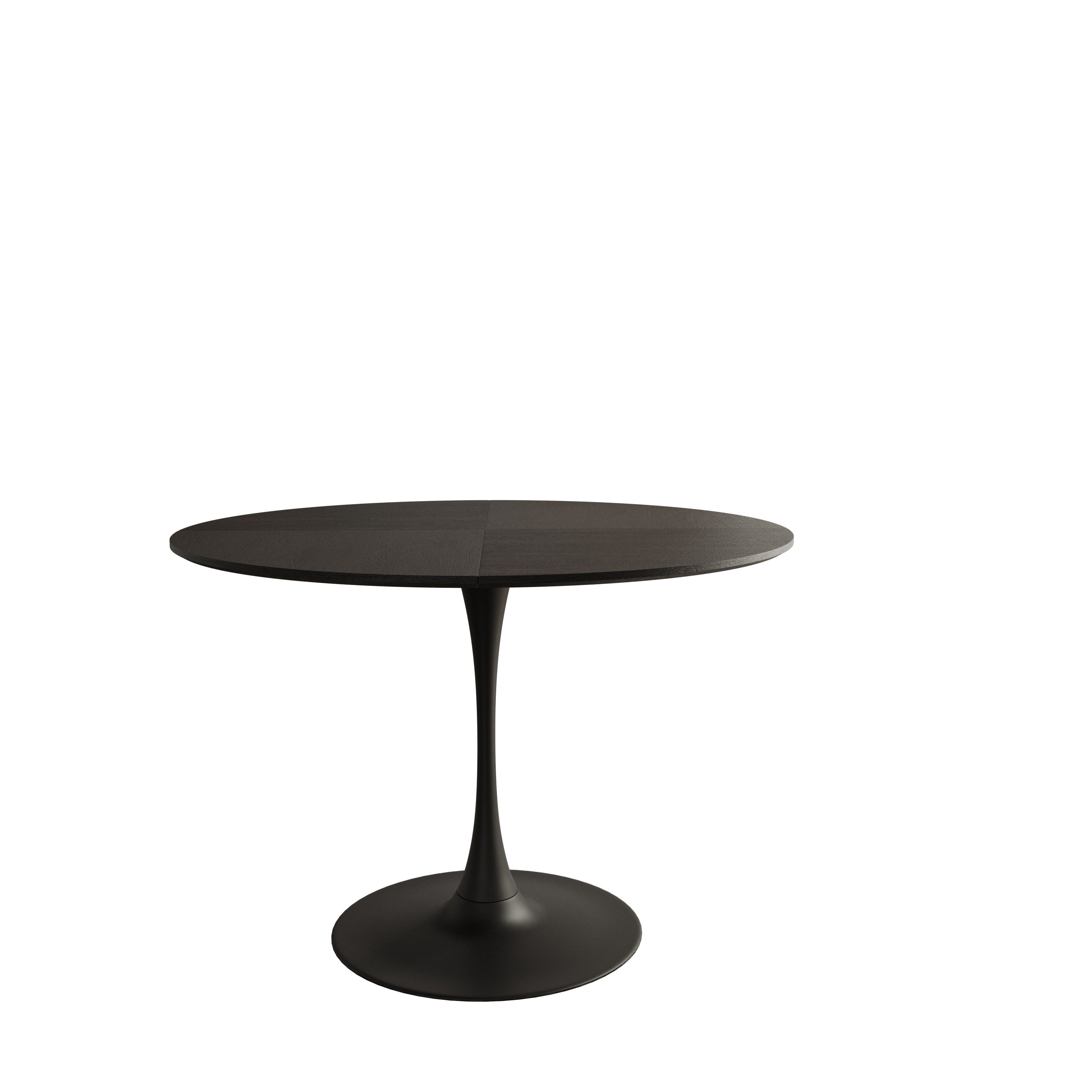 Modern Round Dining Table, Four Patchwork Tabletops With Black Color