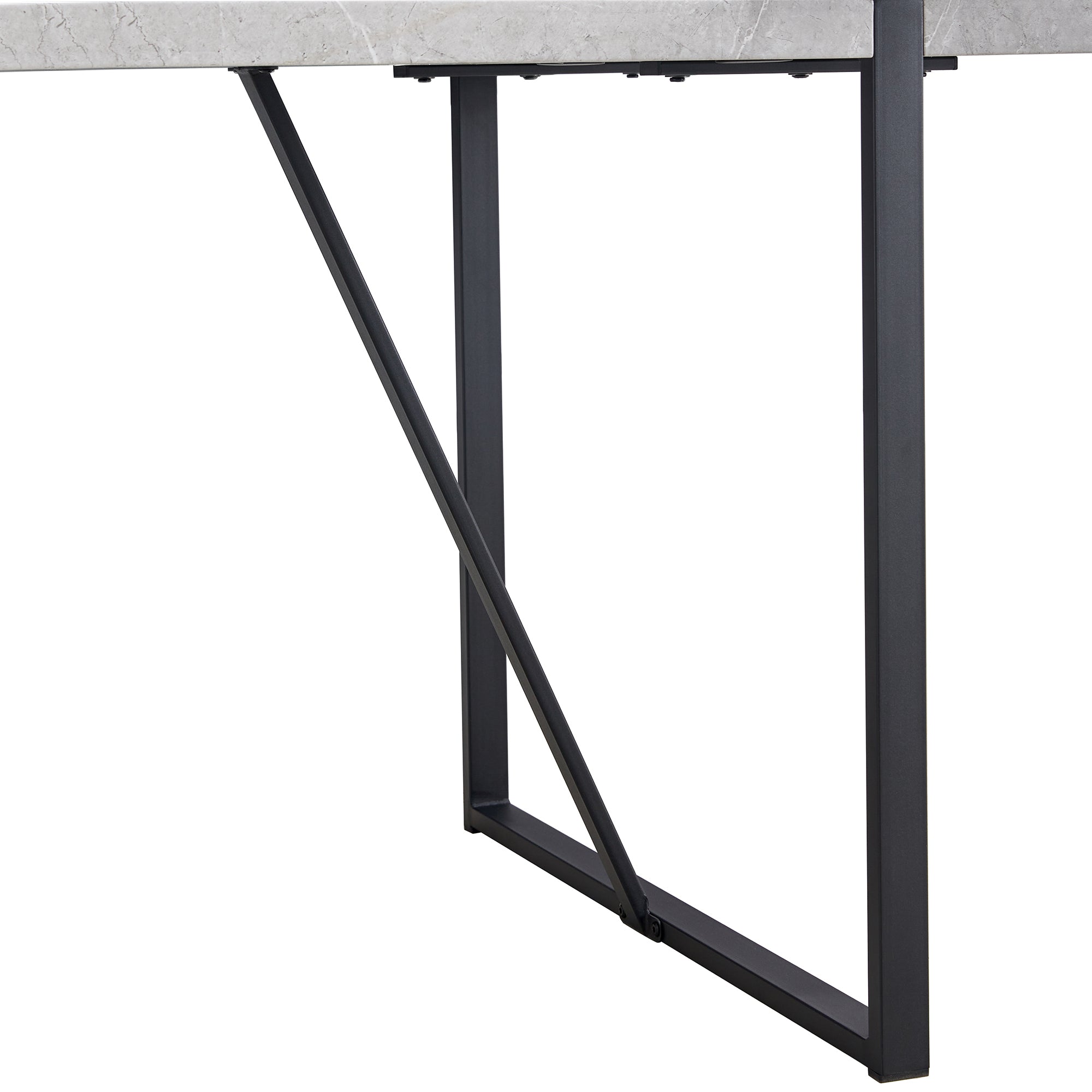 5-Piece Dining Set w/ Faux Leather Chairs - Gray