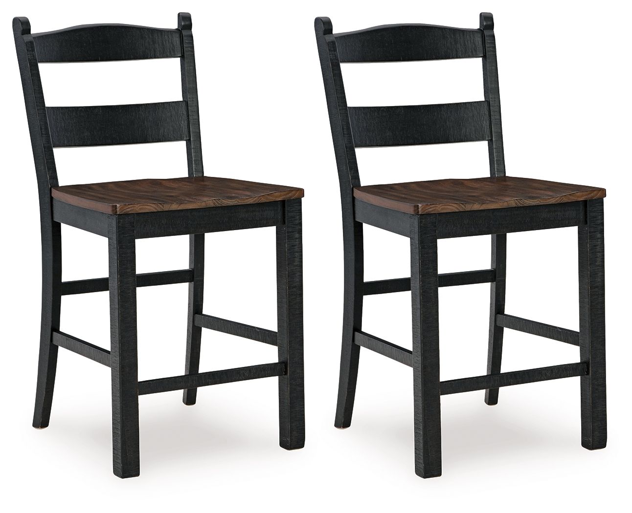 Valebeck Black & Brown Two-Tone Barstool (Set of 2) - Cottage Chic