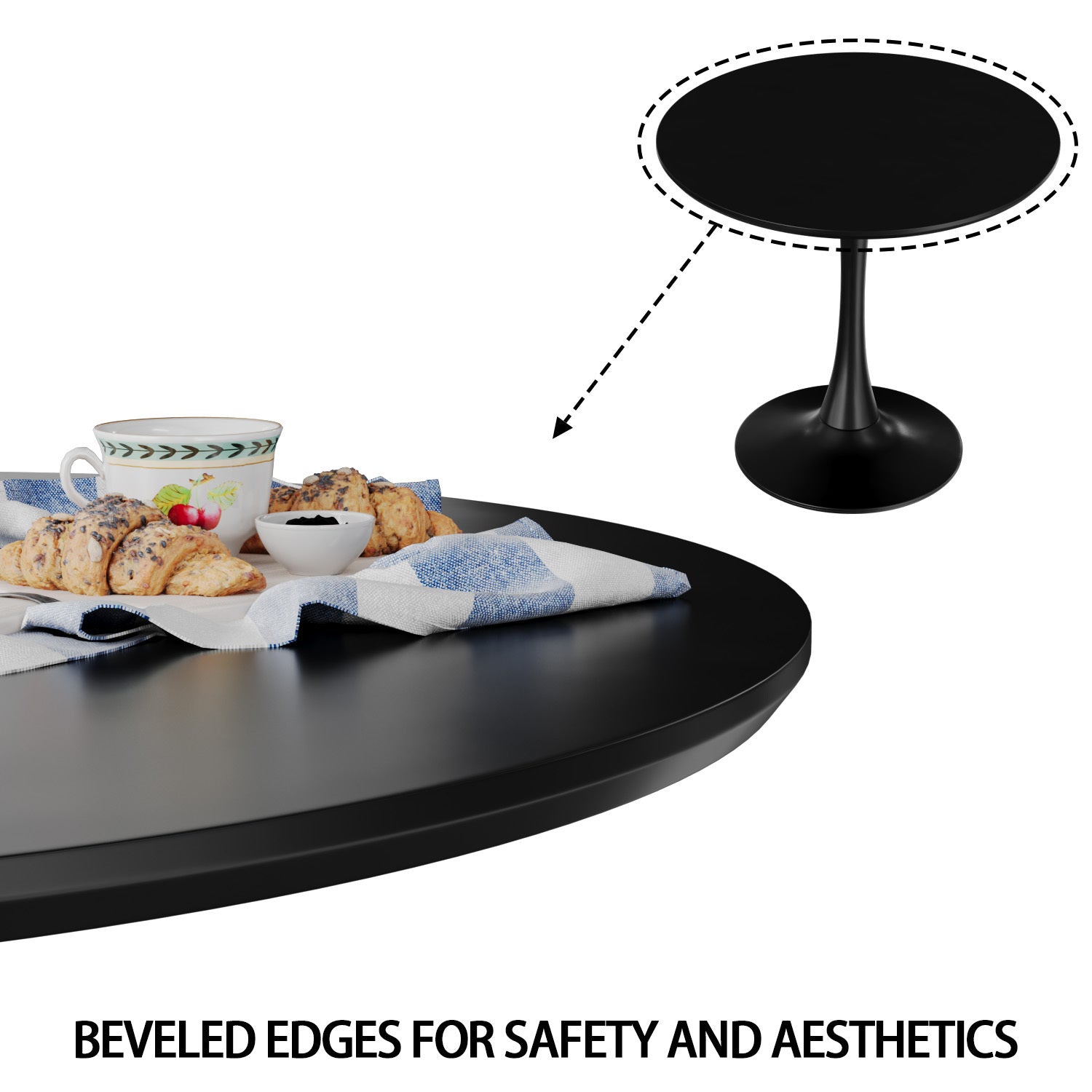 Round Tulip Dining Table Set for 2-4
