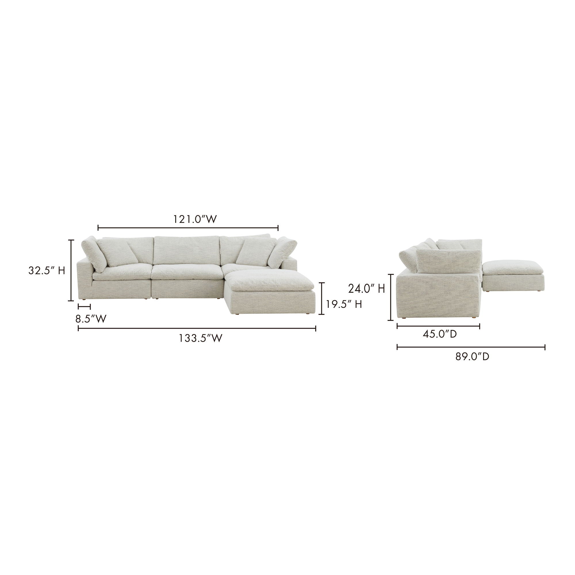 Coastside Sand Modular Sectional - Comfy, Stain-Resistant-Stationary Sectionals-American Furniture Outlet