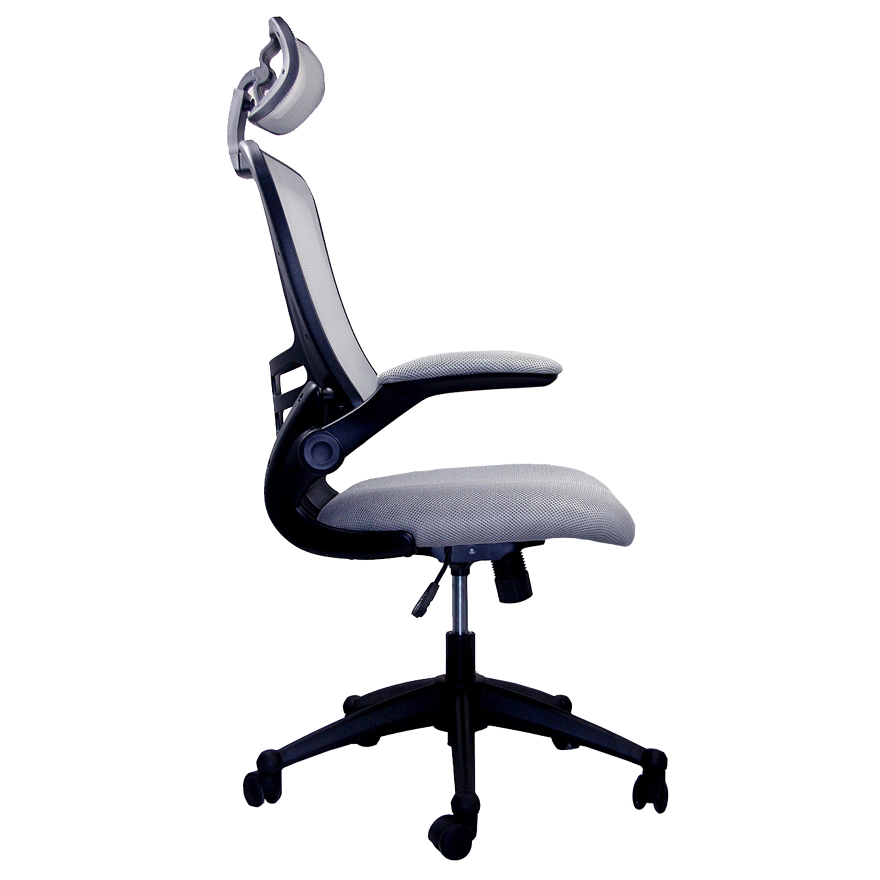 High-Back Mesh Office Chair with Headrest & Flip-Up Arms