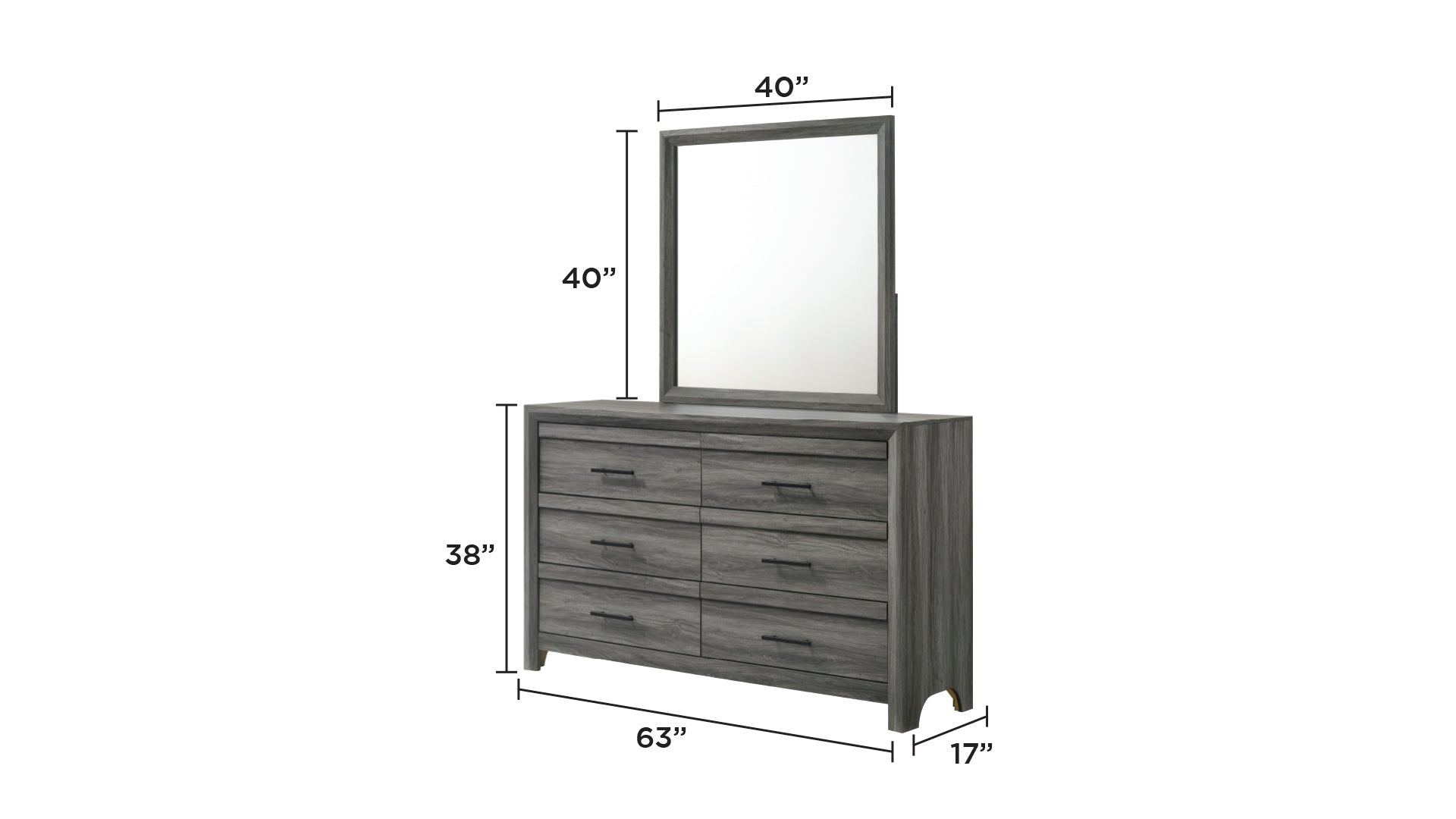 Denver Modern 4 Pc Twin Bedroom Set - Gray