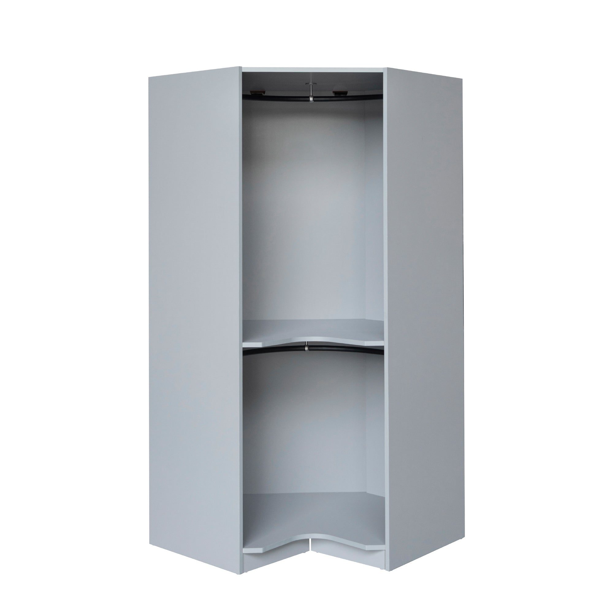 Polygon Corner Wardrobe - Gray (Save Space)