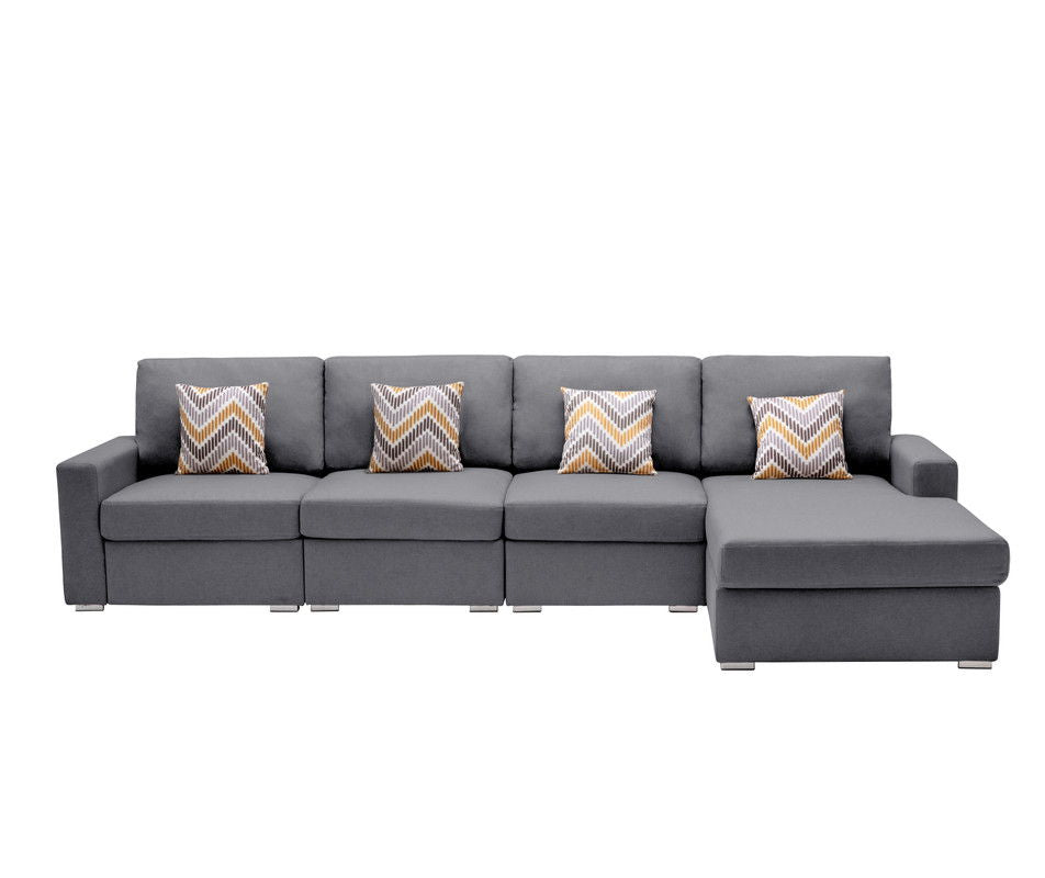 Nolan - 4 Piece Reversible Sectional Sofa Chaise With Interchangeable Legs