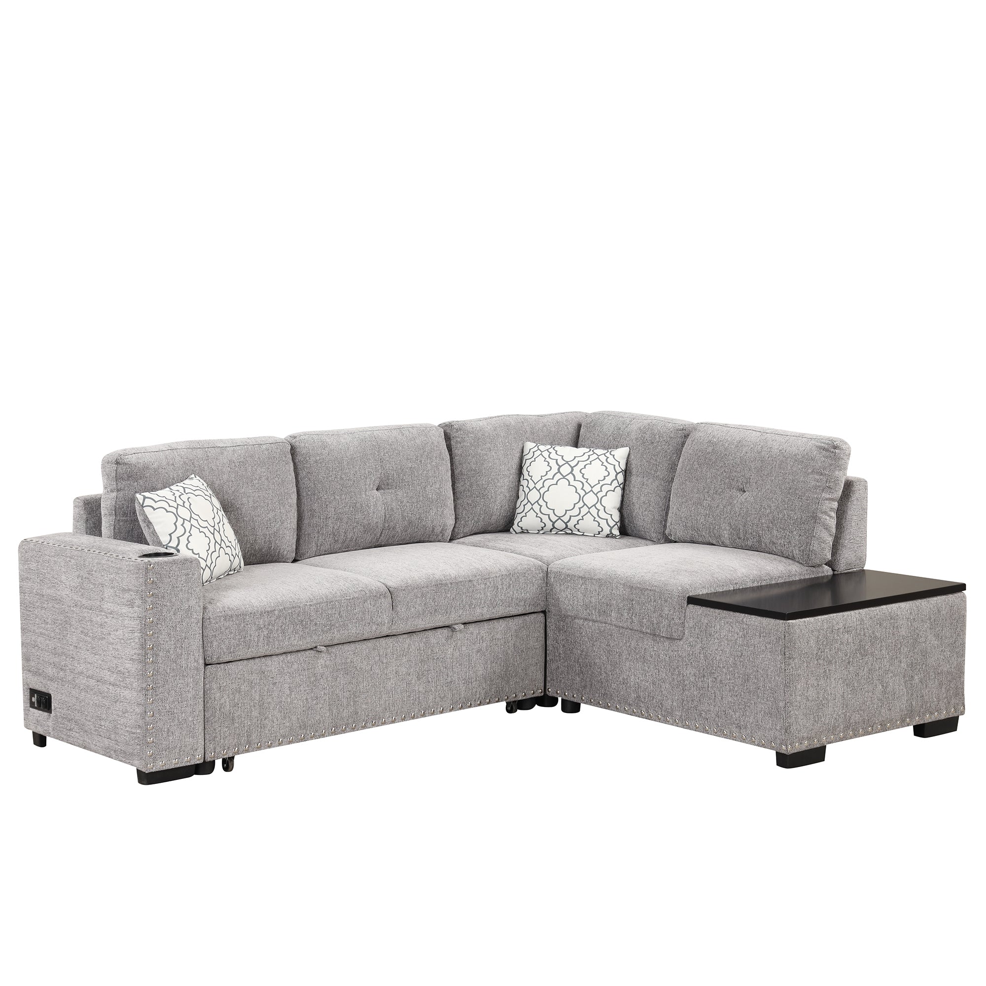 gray l shaped sectional sleeper sofa 