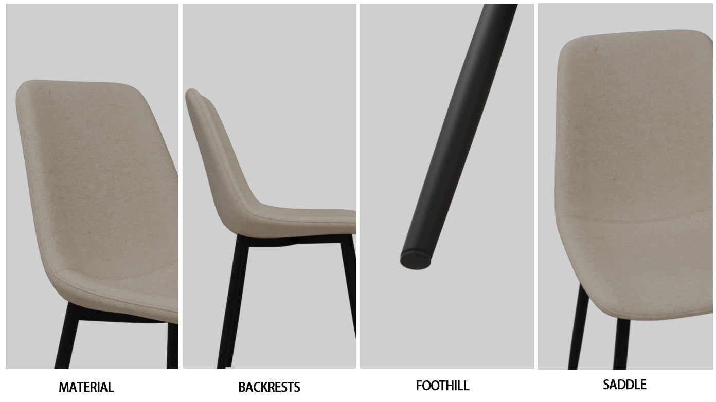 59" Modern Dining Table & 4 Chairs Set - Light Wood