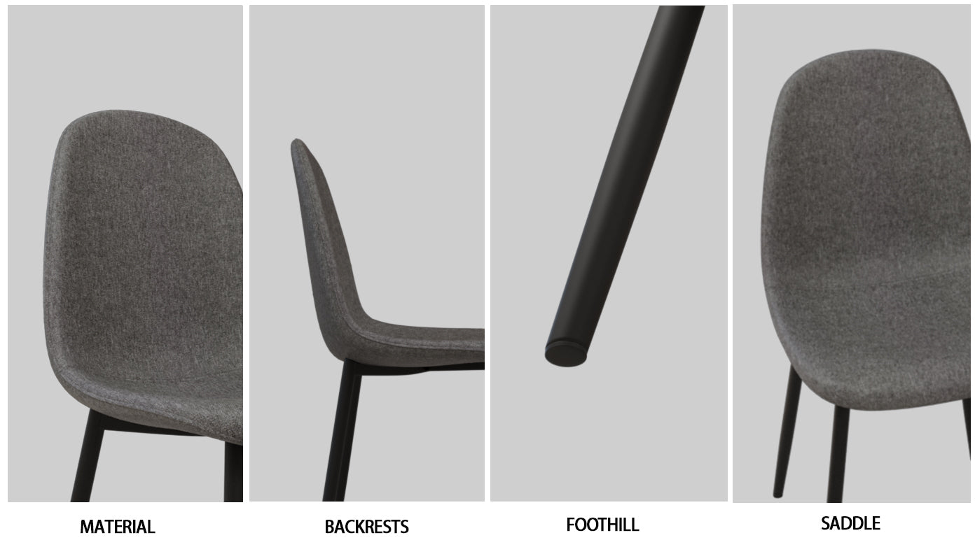 59" Modern Dining Table & 4 Suede Chairs Set
