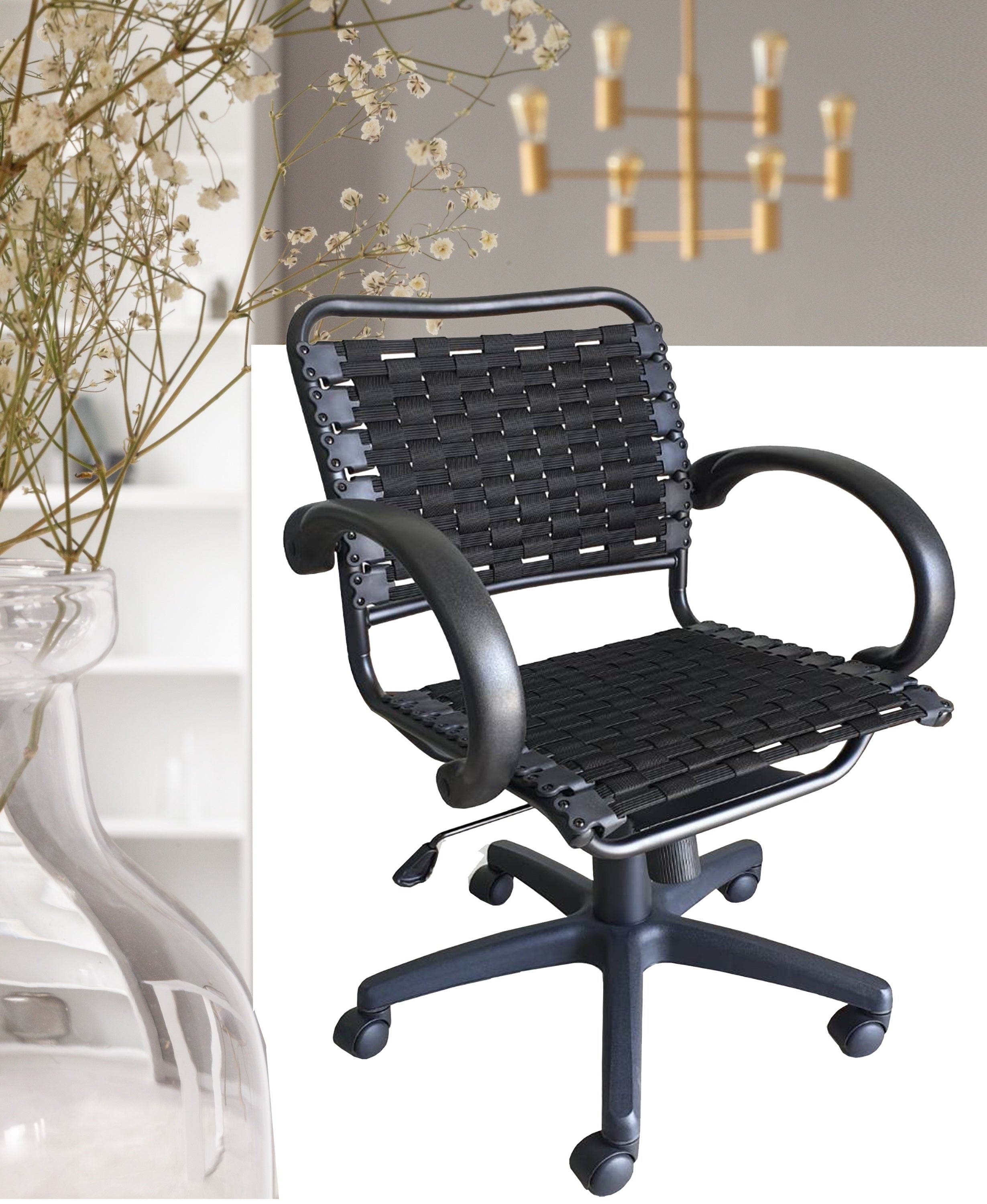 Bungee Arm Office Chair with Black Coating