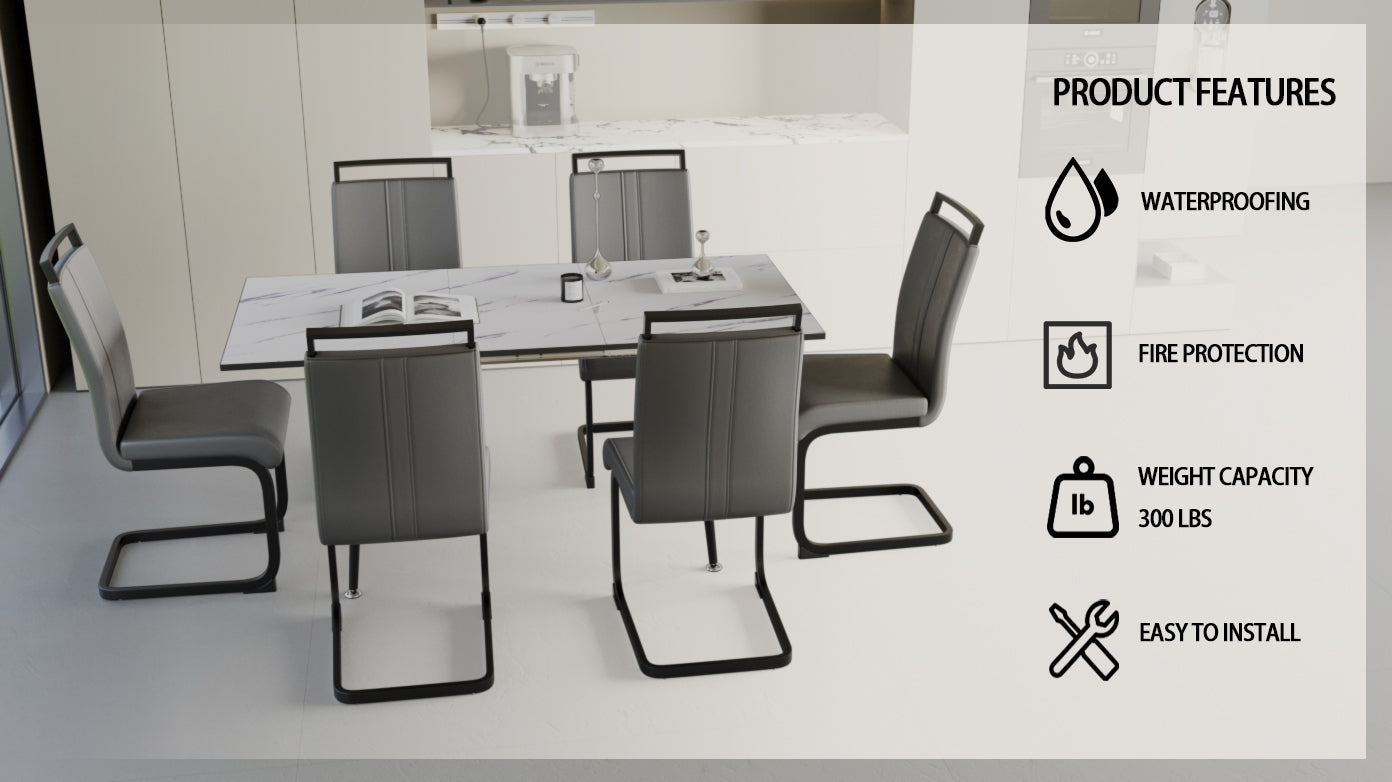 47"-63" Extendable Dining Table Set for 2-6