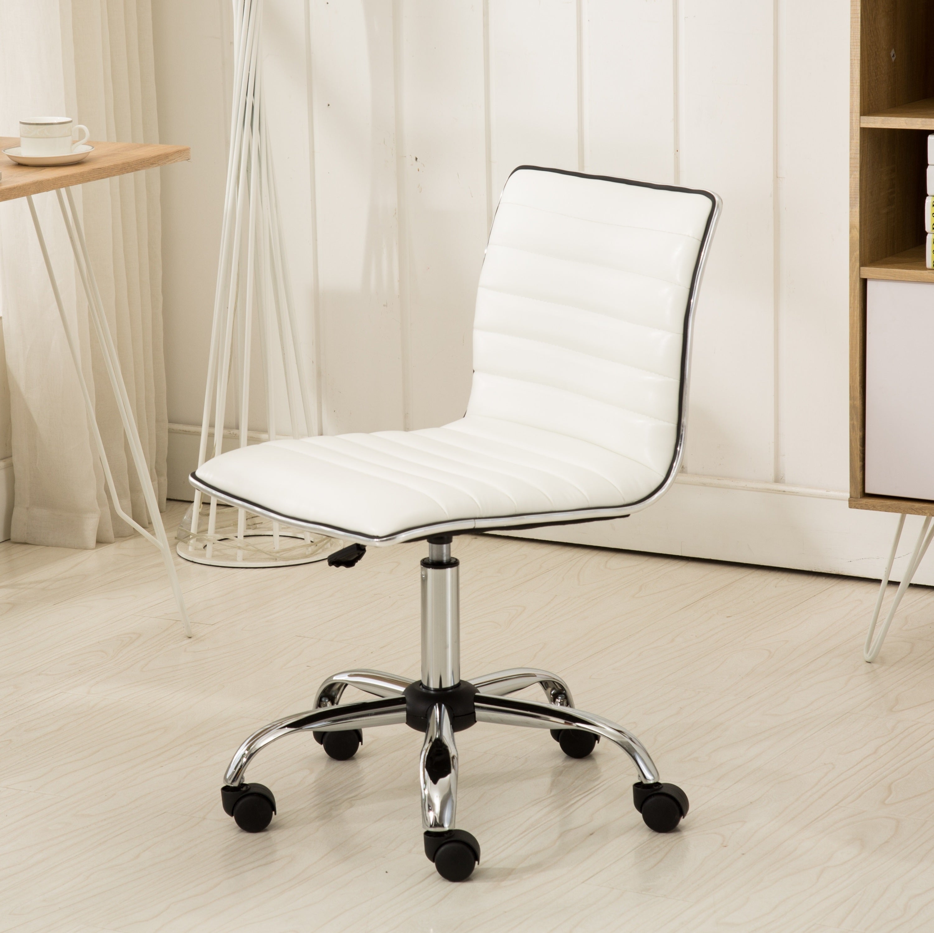 Fremo Chromel Adjustable Air Lift Office Chair- White