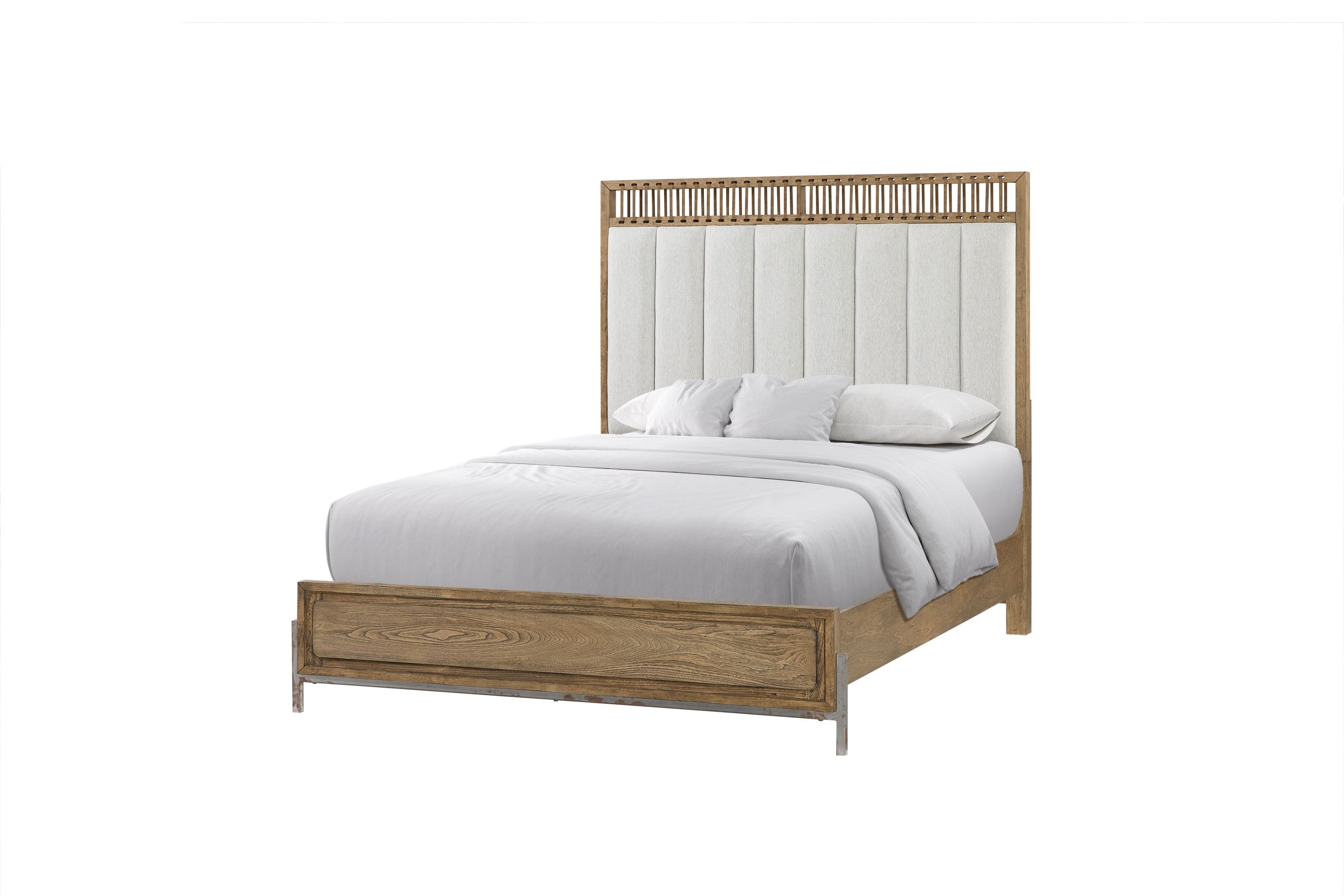 Queen Upholstered Strap Panel Bed