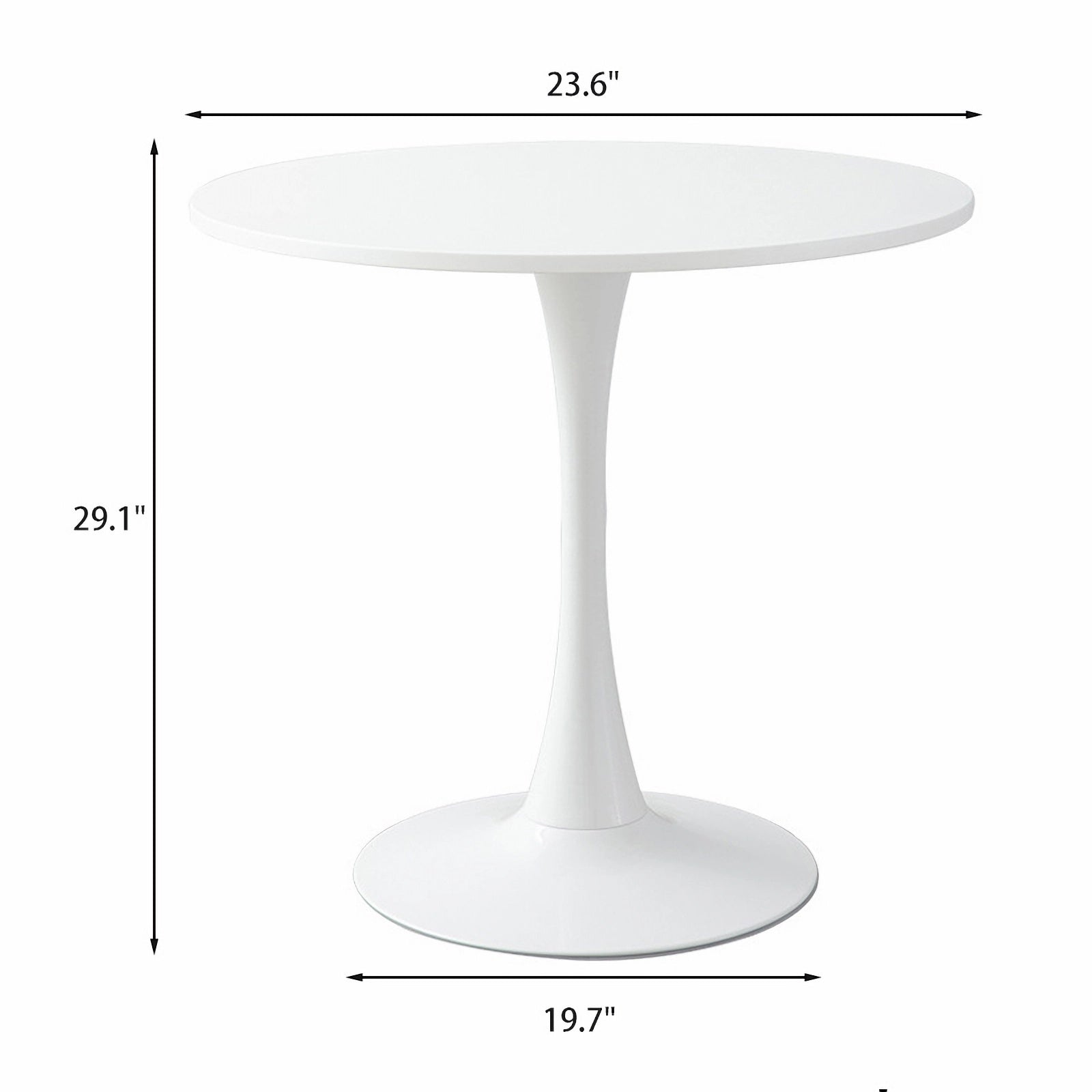Modern Round Dining Table - 24 Inch White
