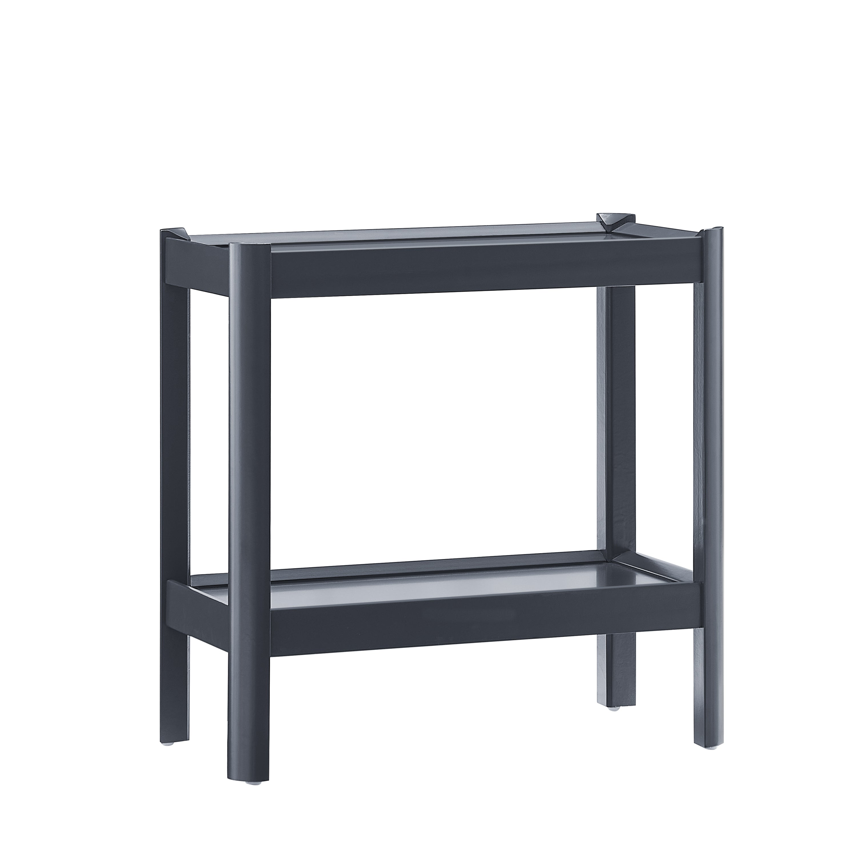 Yonda Matte Black Modern Nightstand Two Shelves Bedroom Storage