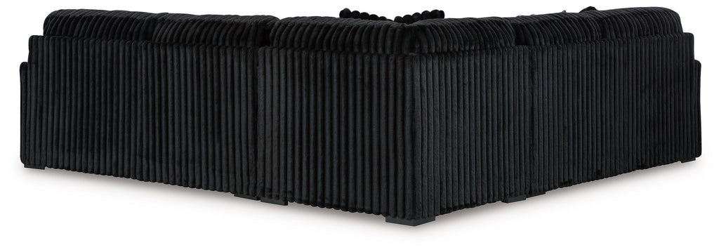Black corduroy sectional sofa, L-shaped chaise corner