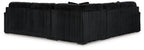 Black corduroy sectional sofa, L-shaped chaise corner