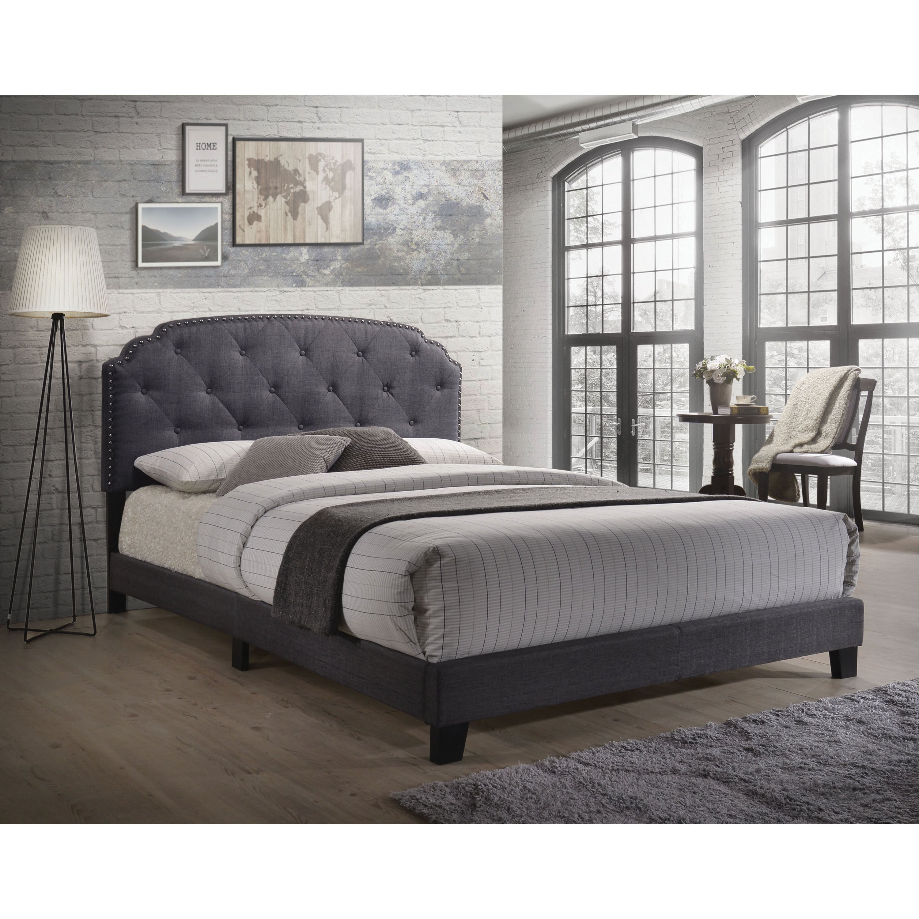 Grey Upholstered Queen Bed: Elegant, Comfortable, Modern Bedroom Solutions.