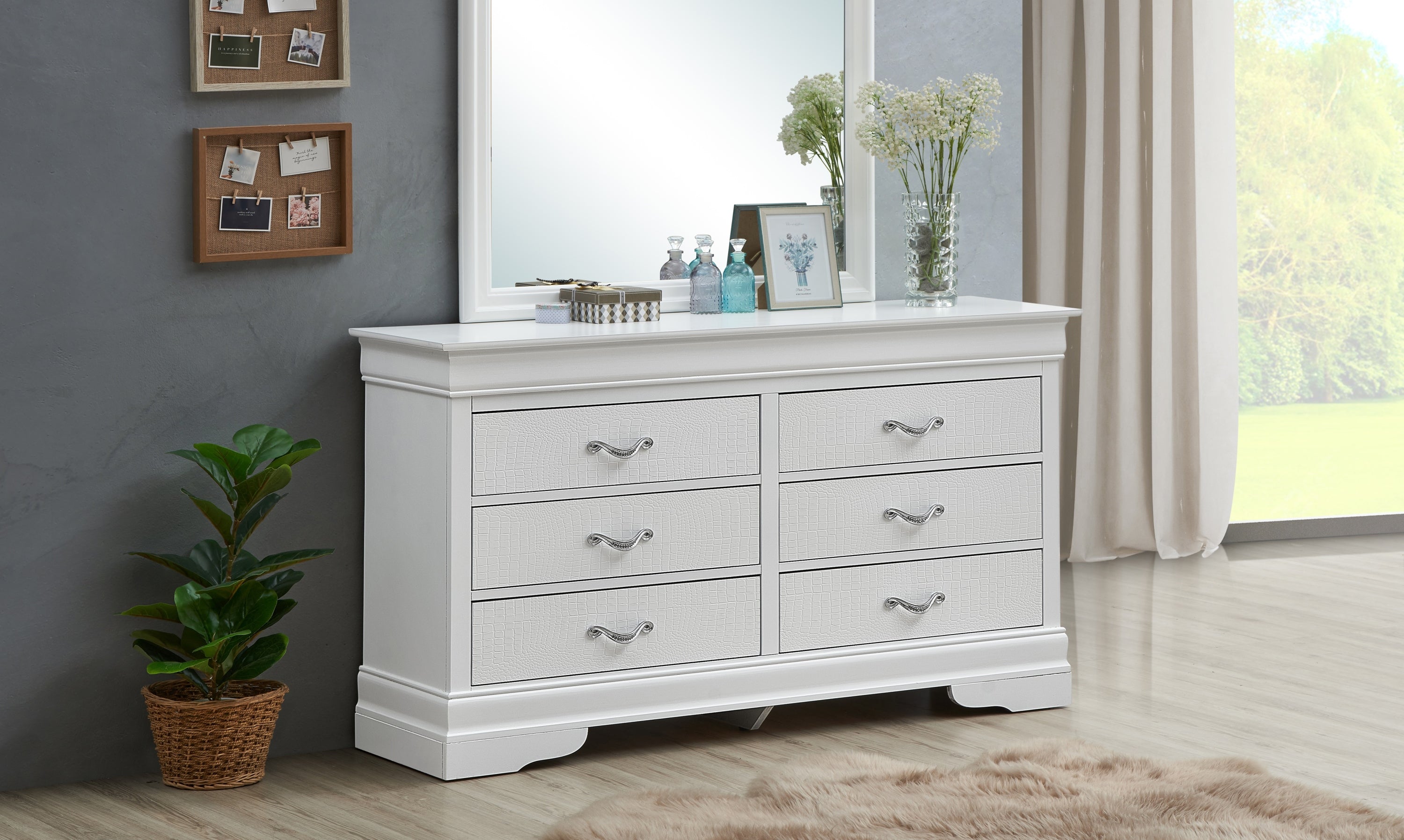 Lorana G6590-D Dresser - Silver Champagne
