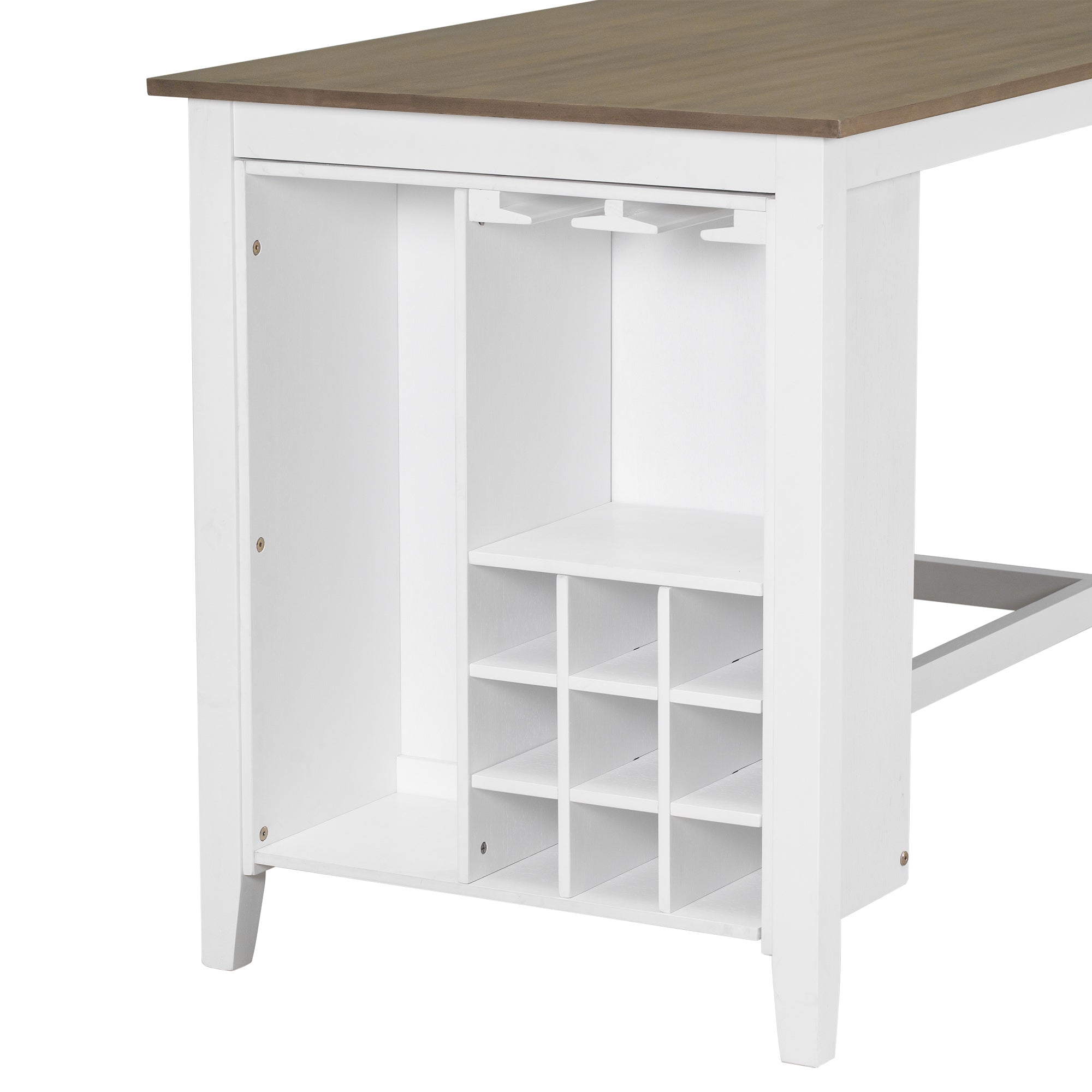 5-Piece Counter Height Dining Set w/ Wine Storage