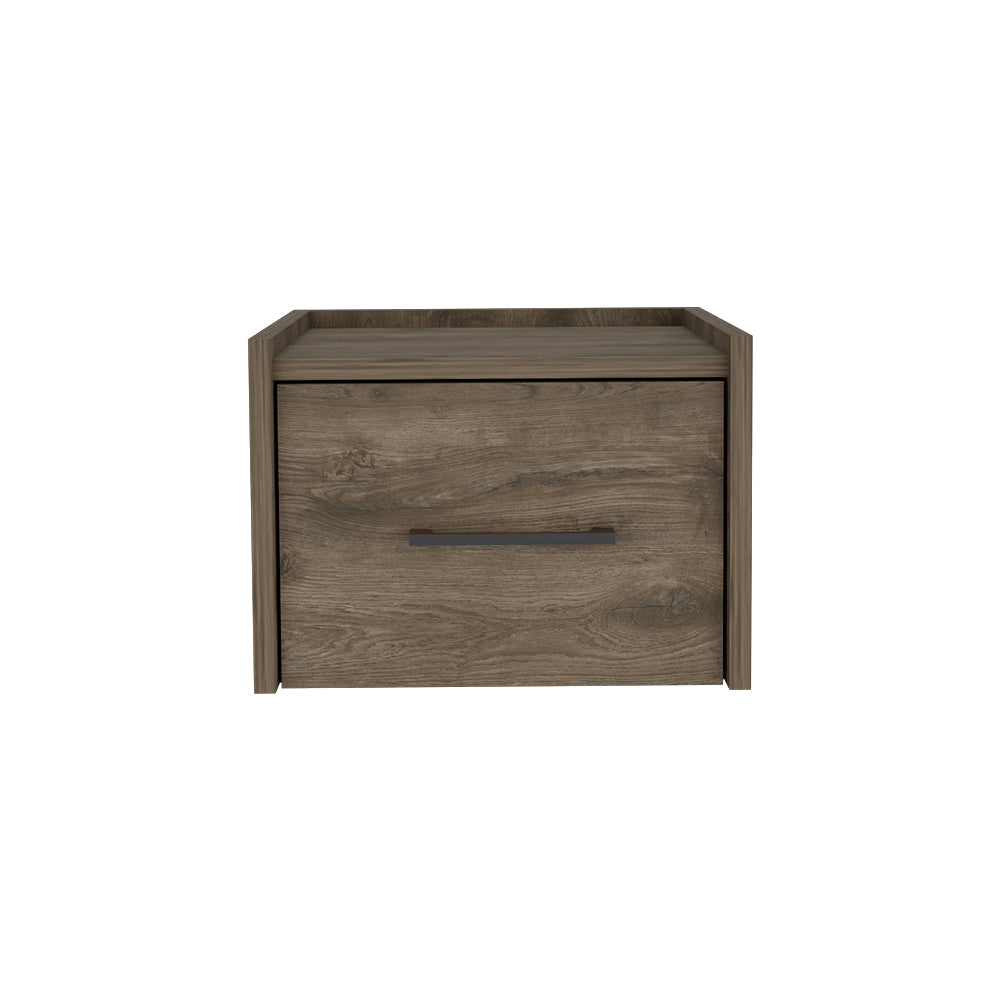 Calion Dark Brown Floating Nightstand: Modern Bedroom Storage Solution