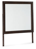 Bedroom mirror with merlot wood frame, rectangular glass panel