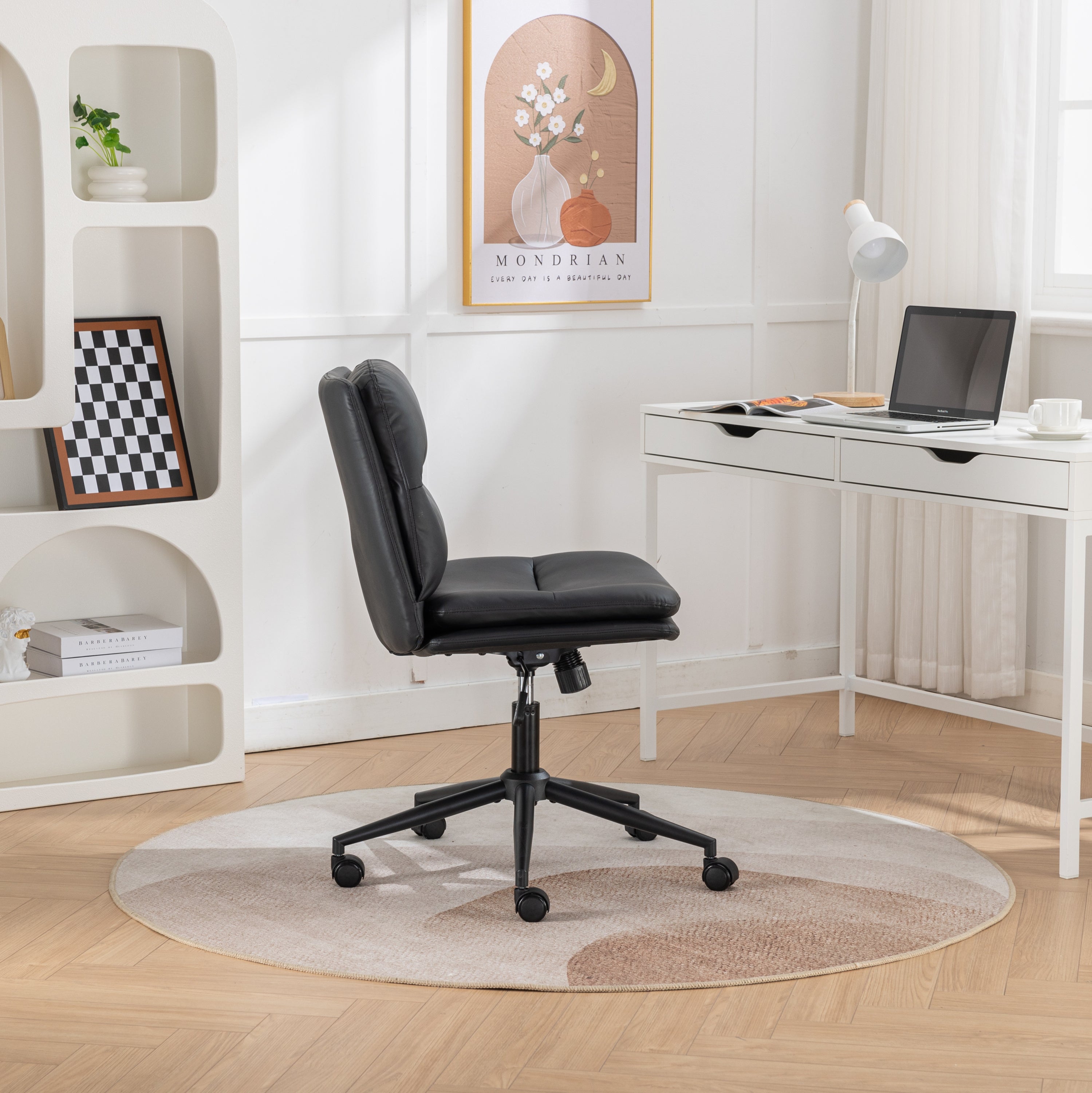 Bizerte Adjustable Swivel Criss-Cross Chair- Black