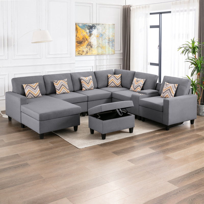 Nolan - 8 Piece Sectional Sofa With Interchangeable Legs