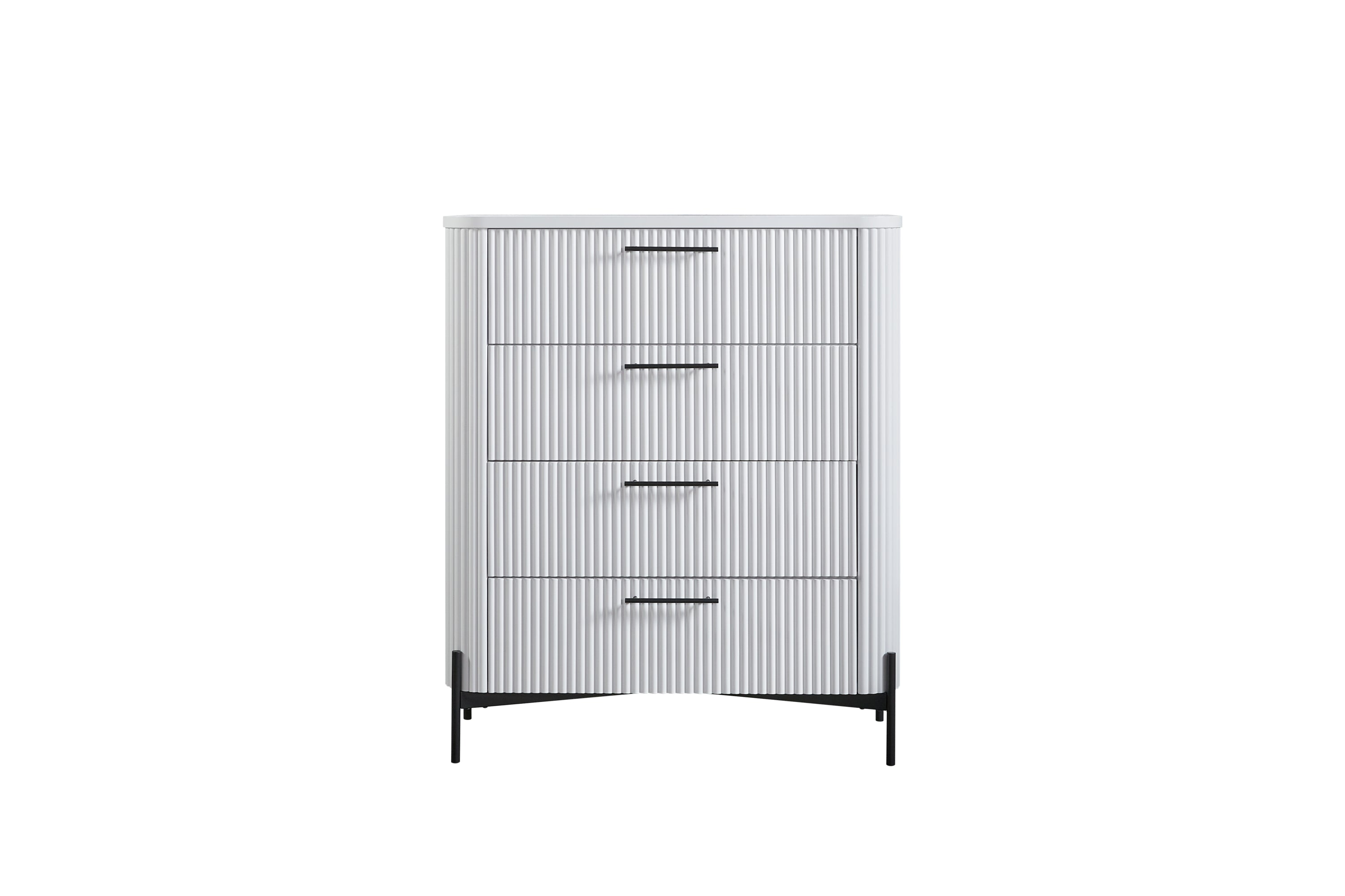 White 4-Drawer Dresser Chest - Modern Bedroom Furniture