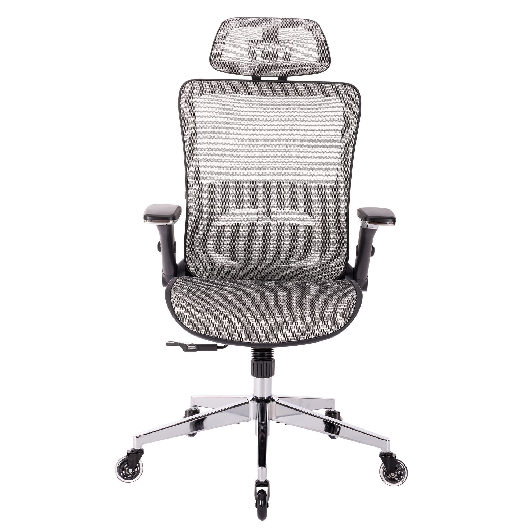 Ergonomic Mesh Office Chair w/ Headrest, Arms, Tilt, Lumbar- Gray